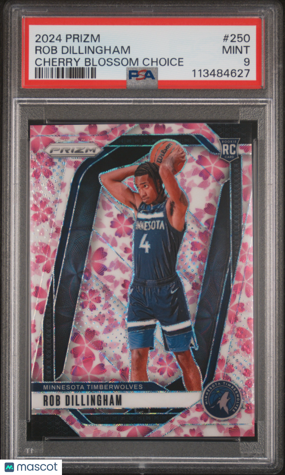 2024 Panini Prizm Rob Dillingham #250 Cherry Blossom Choice PSA 9