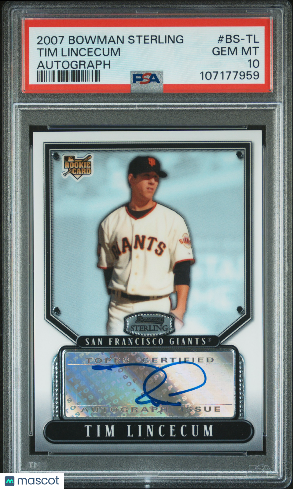 2007 Bowman Sterling Tim Lincecum #BS-TL Autograph PSA 10