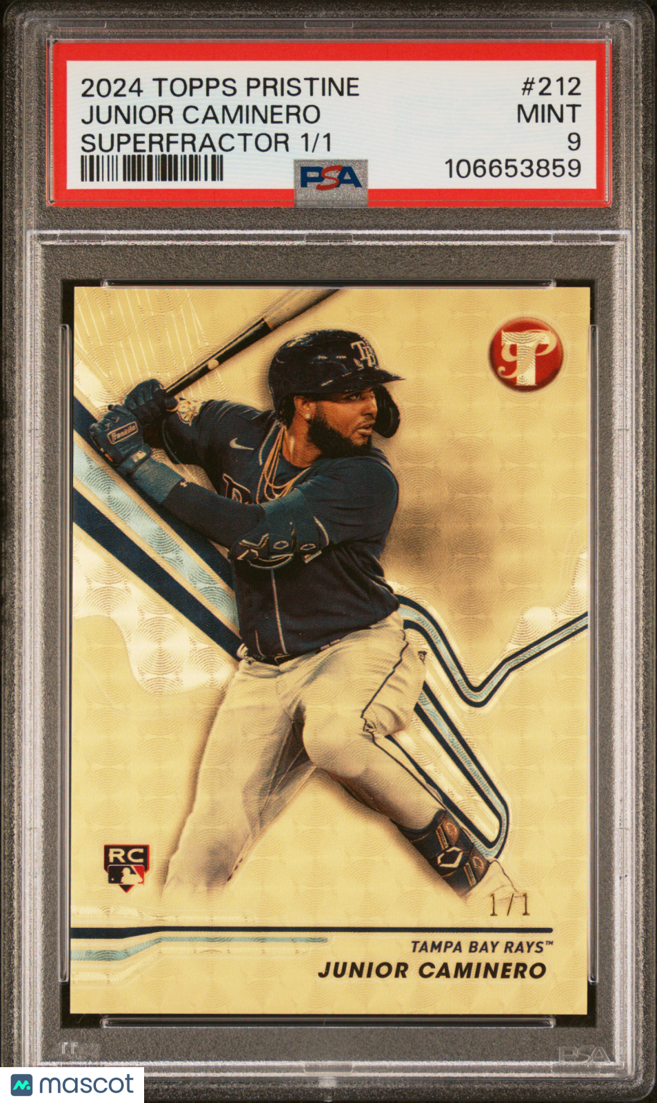 2024 Topps Pristine Junior Caminero #212 Superfractor 1/1 PSA 9