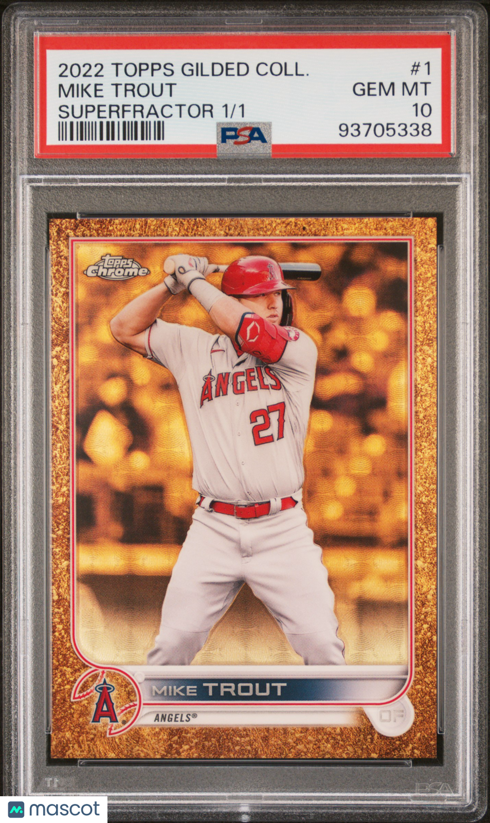2022 Topps Gilded Collection Mike Trout #1 Superfractor 1/1 PSA 10