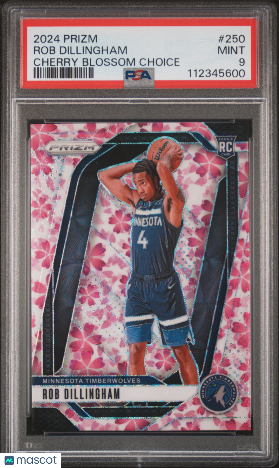 2024 Panini Prizm Rob Dillingham #250 Cherry Blossom Choice PSA 9
