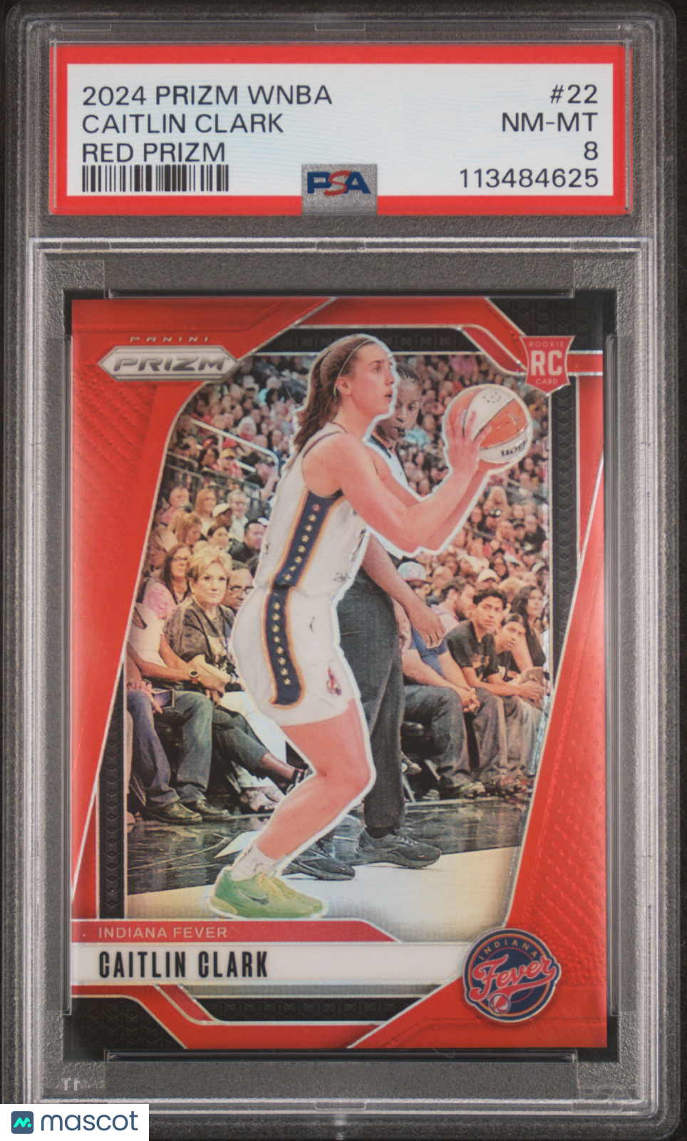 2024 Panini Prizm WNBA Caitlin Clark #22 Red PSA 8