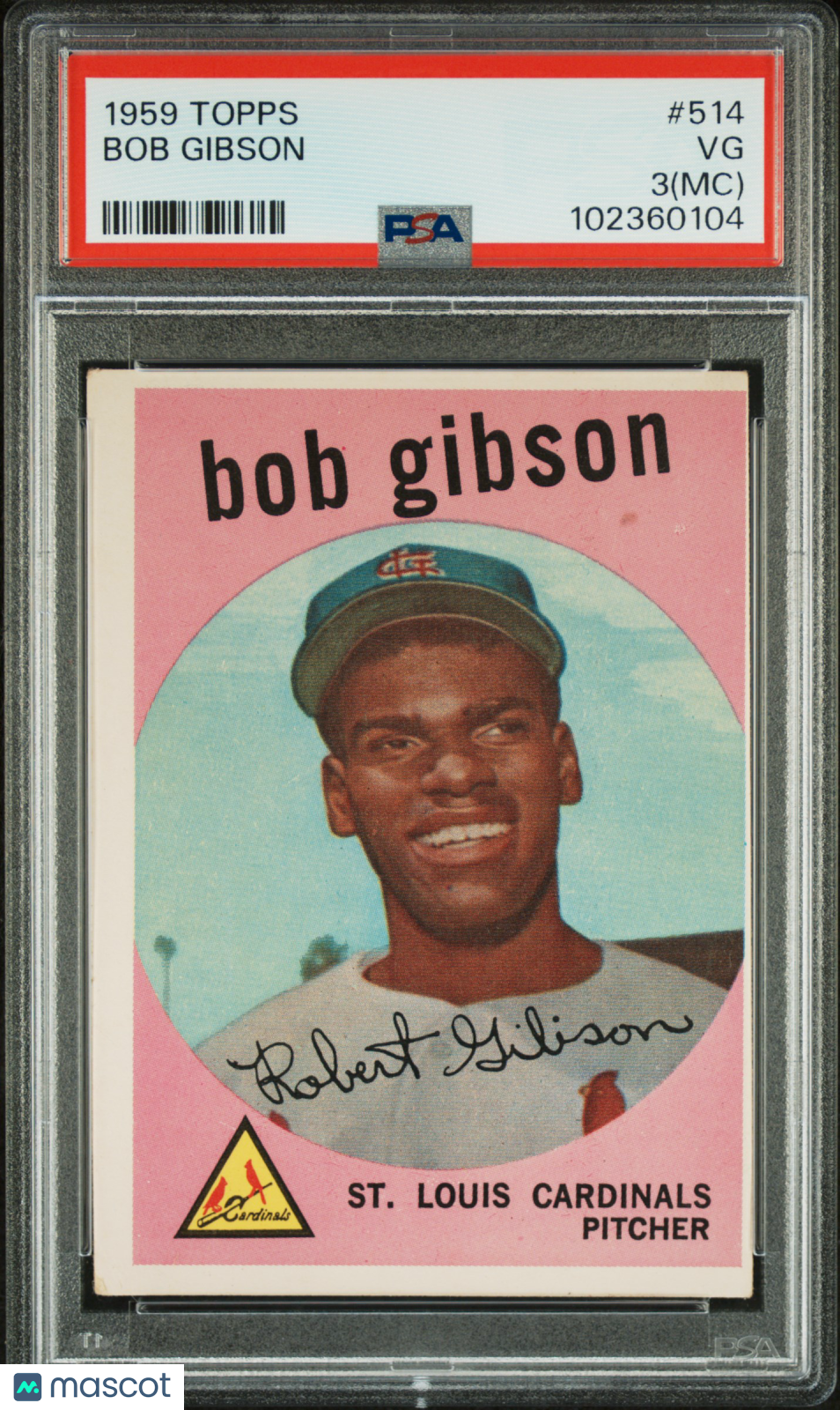 1959 Topps Bob Gibson #514 MC PSA 3