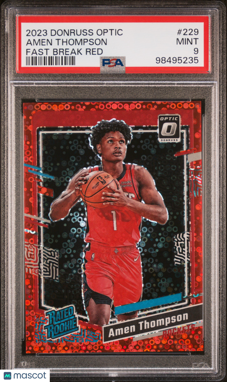 2023 Panini Donruss Optic Amen Thompson #229 Fast Break Red PSA 9
