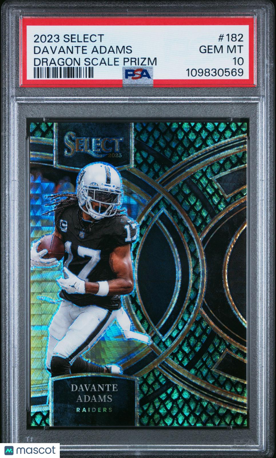 2023 Panini Select Davante Adams #182 Dragon Scale Prizm PSA 10