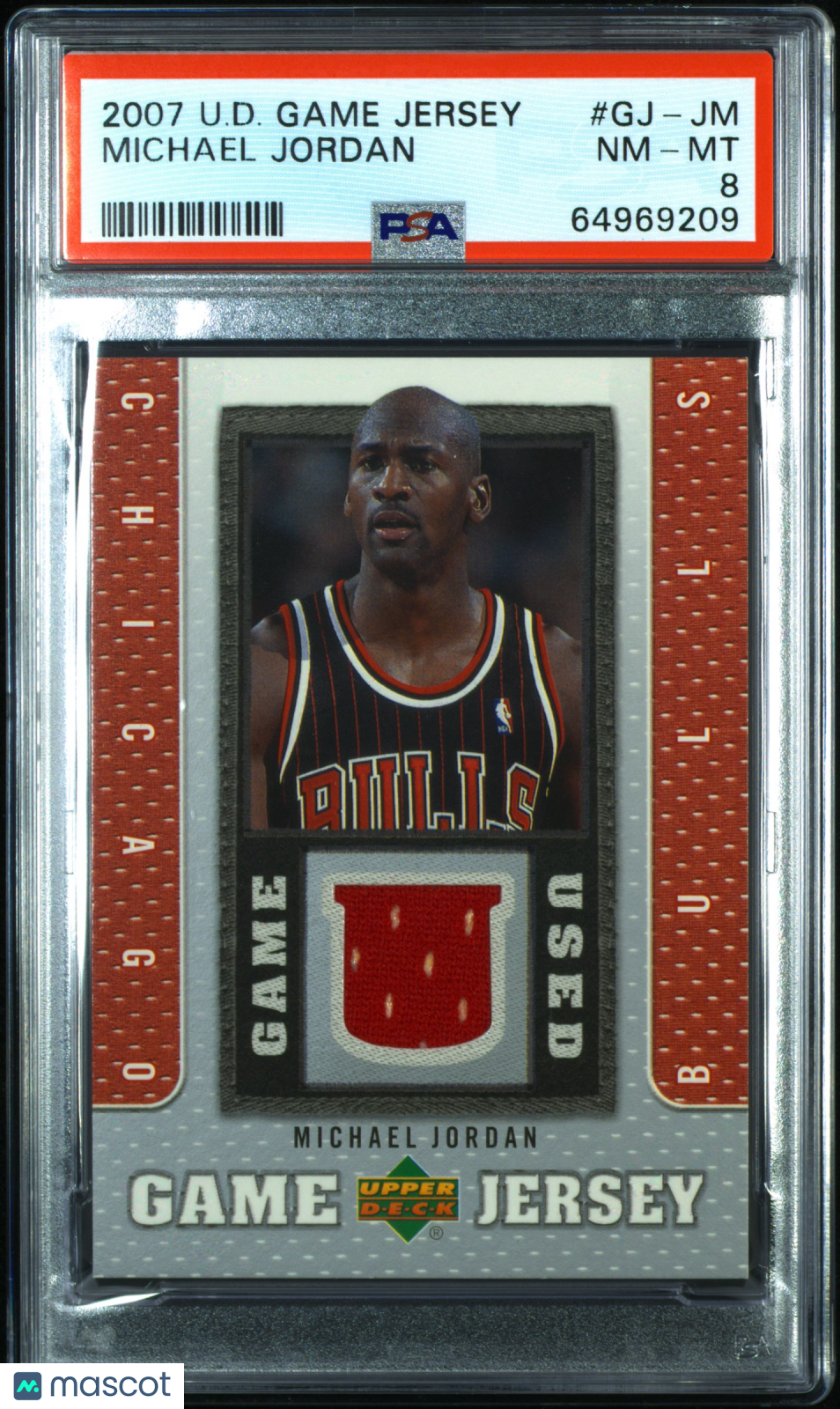 2007 Upper Deck Game Jersey Michael Jordan #GJ-JM PSA 8