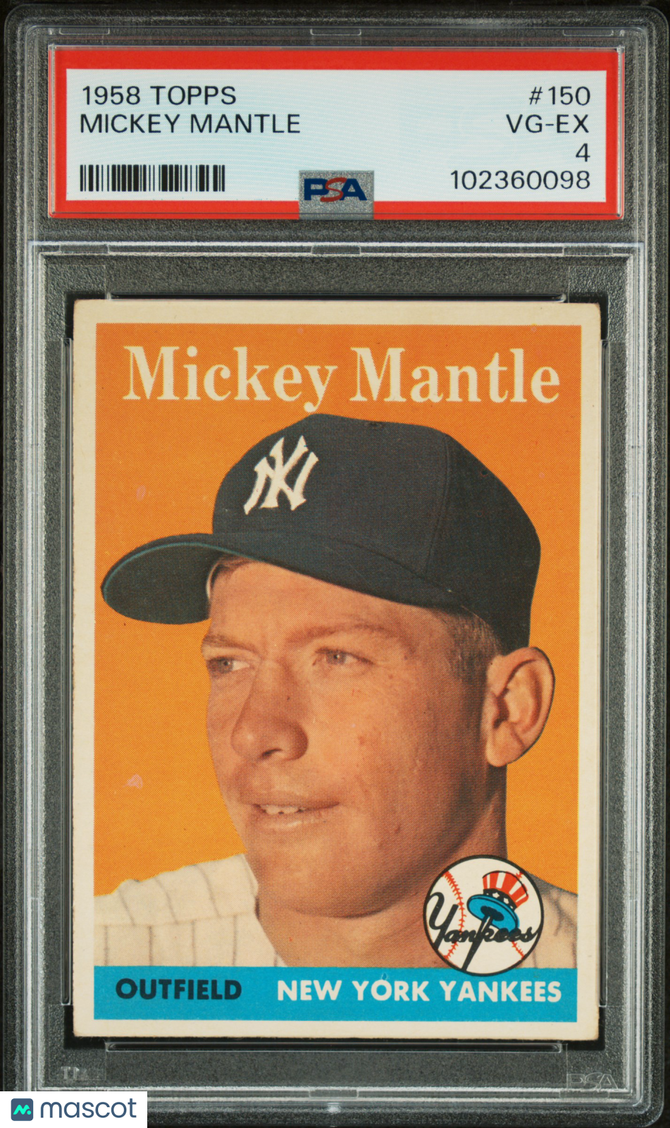 1958 Topps Mickey Mantle #150 PSA 4