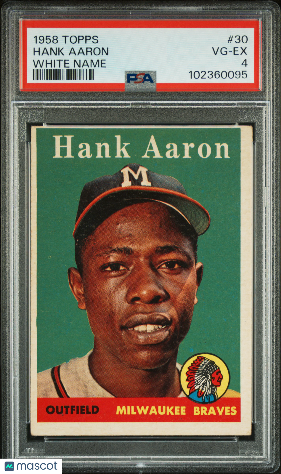 1958 Topps Hank Aaron #30 White Name PSA 4
