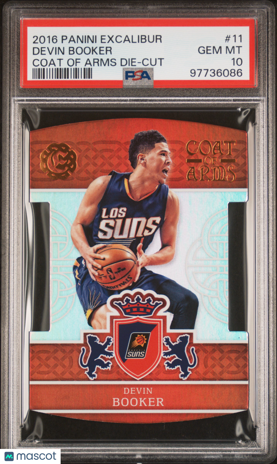 2016 Panini Excalibur Coat Of Arms Die-Cut Devin Booker #11 PSA 10