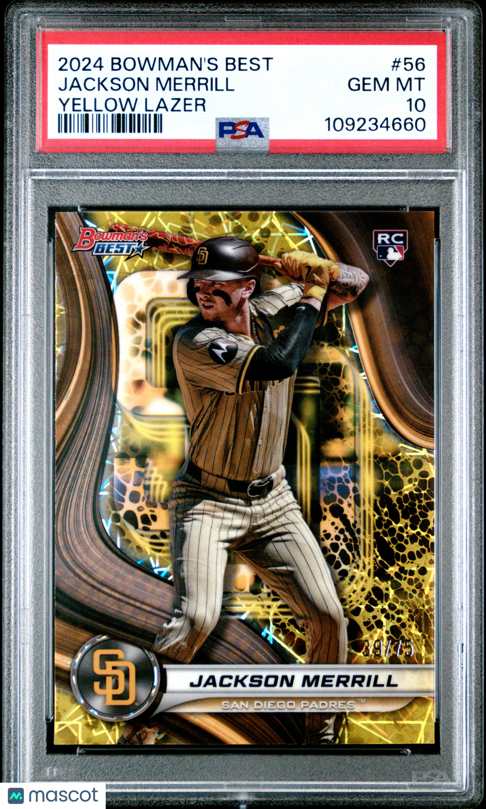 2024 Bowman's Best Jackson Merrill #56 Yellow Lazer PSA 10