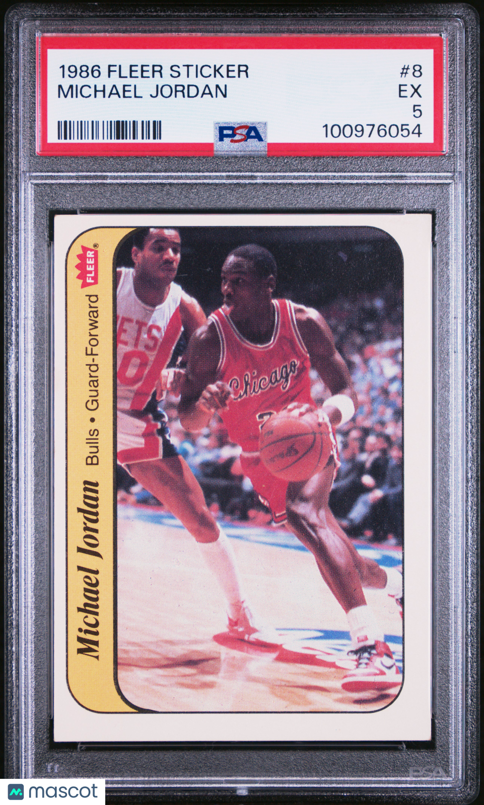 1986 Fleer Sticker Michael Jordan #8 PSA 5
