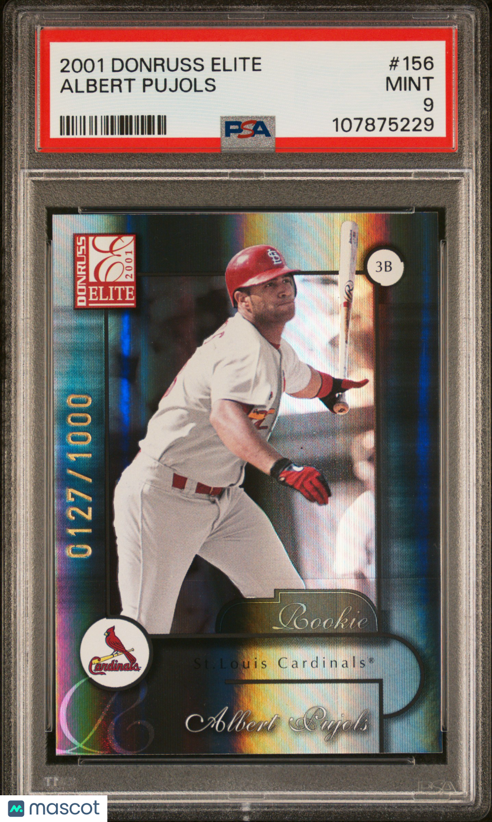 2001 Donruss Elite Albert Pujols #156 0127/1000 PSA 9