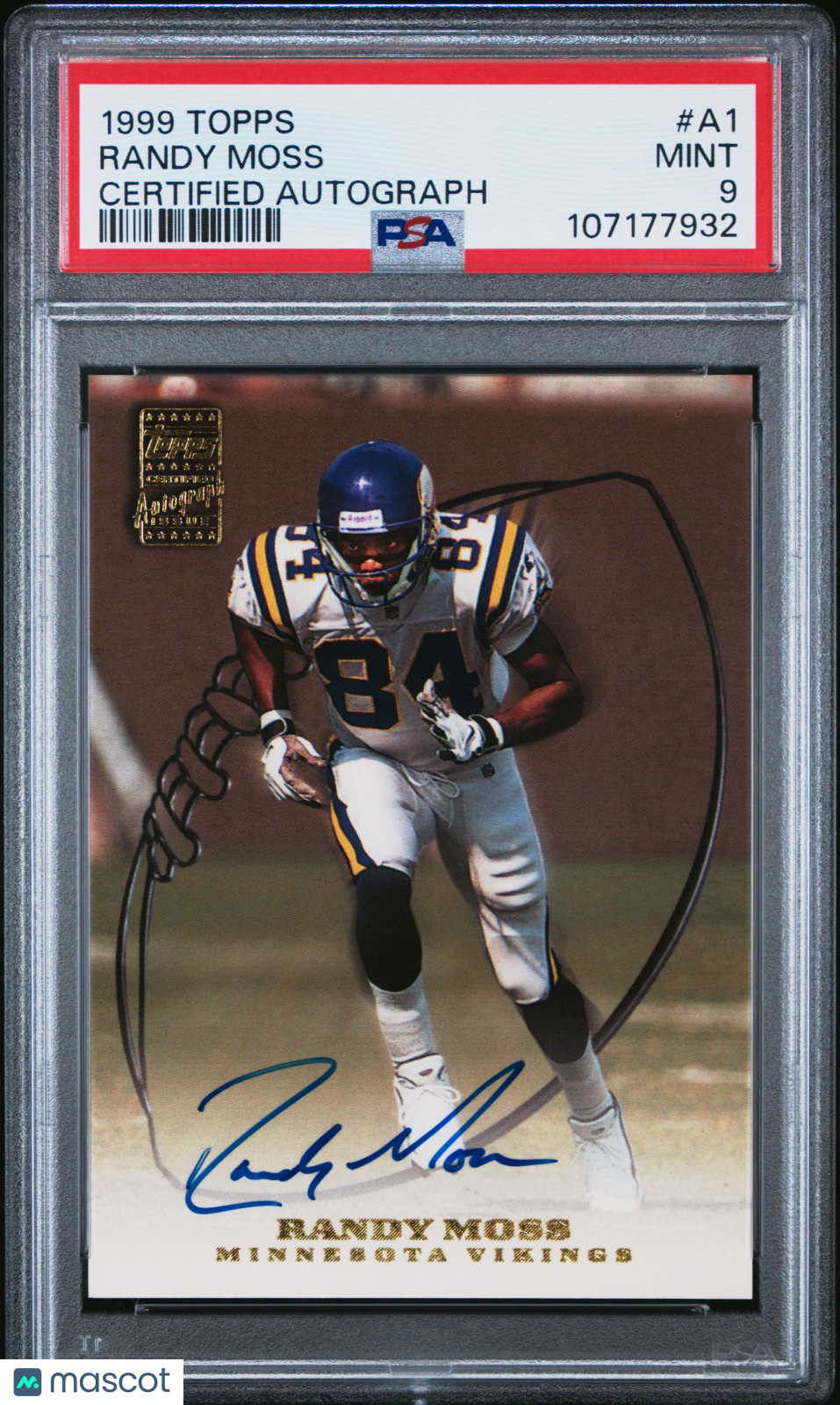 1999 Topps Certified Autograph Randy Moss #A1 PSA 9
