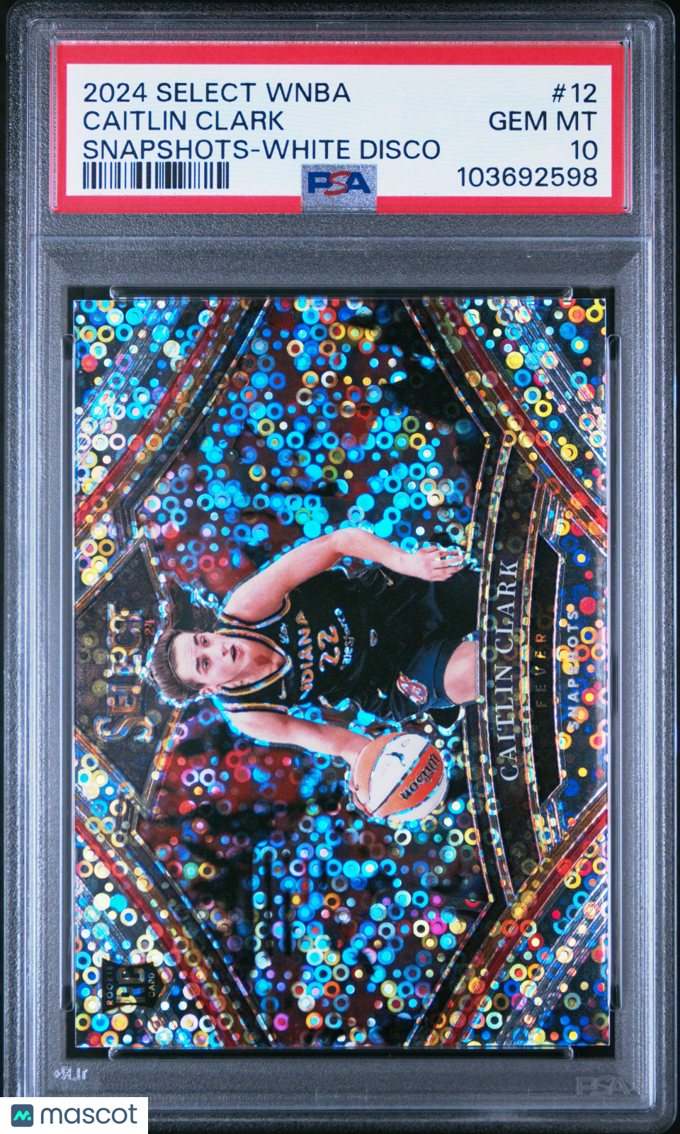 2024 Panini Select WNBA Snapshots Caitlin Clark #12 White Disco PSA 10