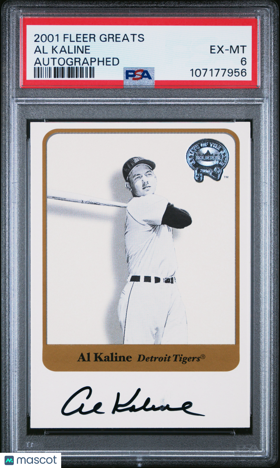 2001 Fleer Greats Al Kaline Autographed PSA 6