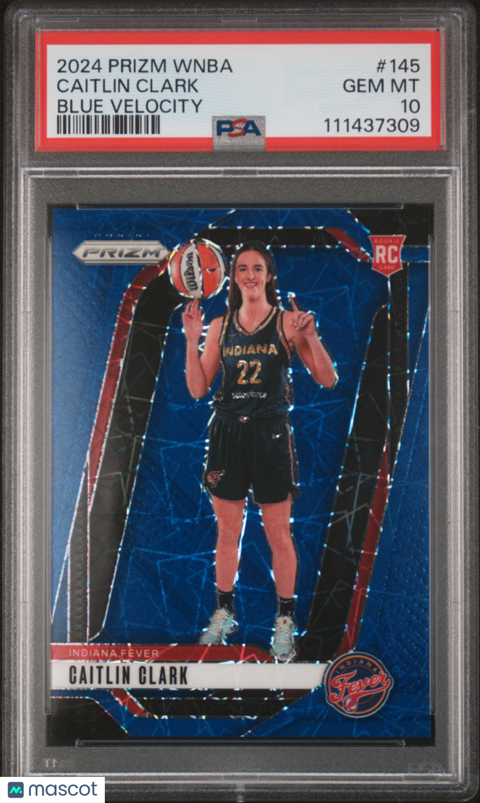 2024 Panini Prizm WNBA Caitlin Clark #145 Blue Velocity PSA 10