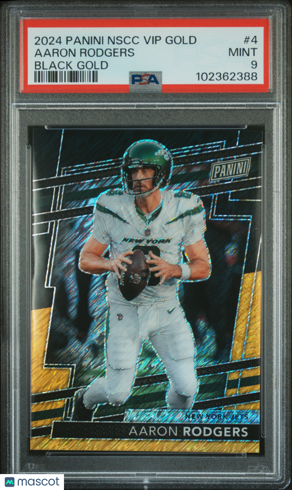 2024 Panini National Sports Collectors Convention Vip Gold Aaron Rodgers #4 Black PSA 9