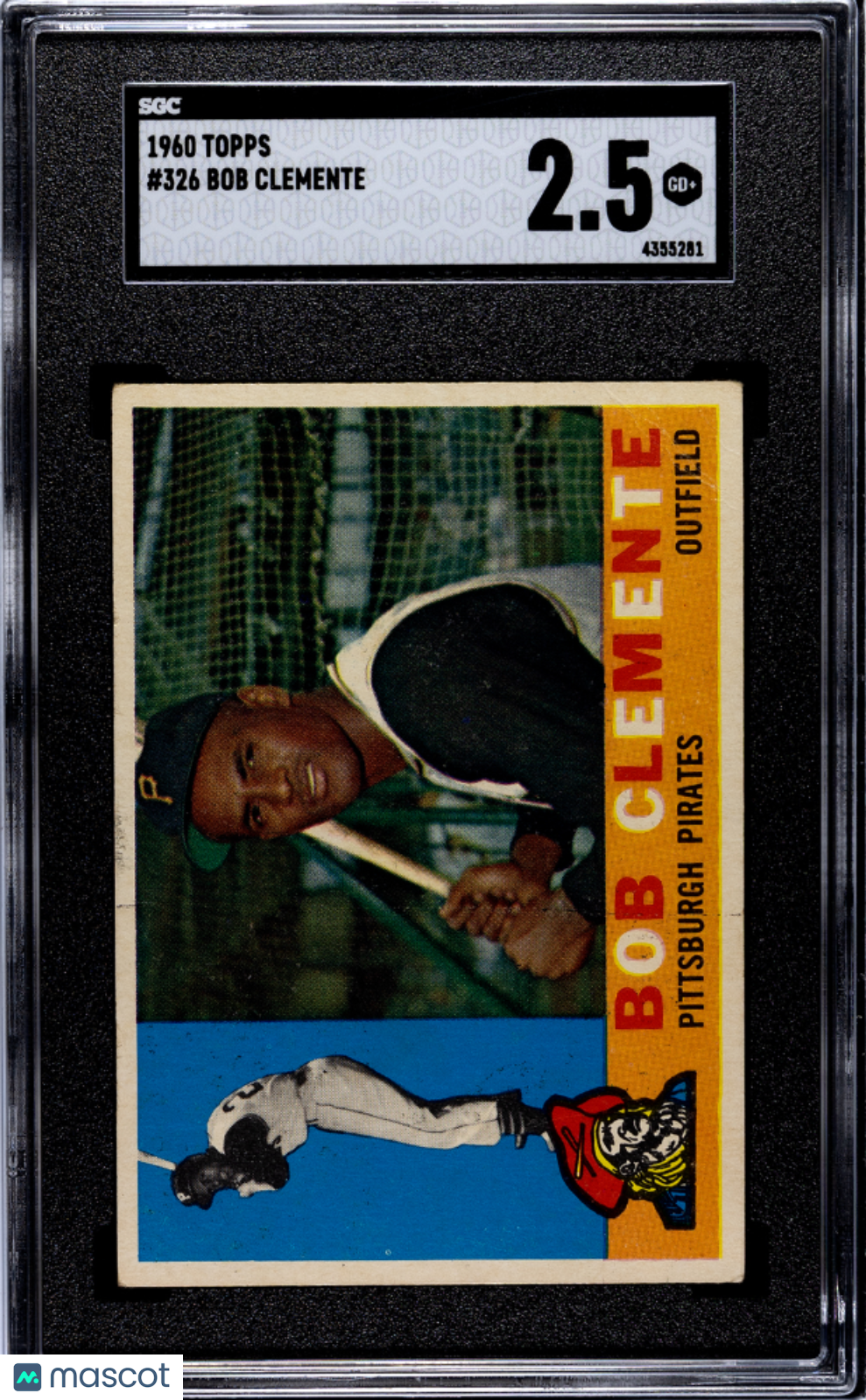1960 Topps Bob Clemente #326 SGC 2.5