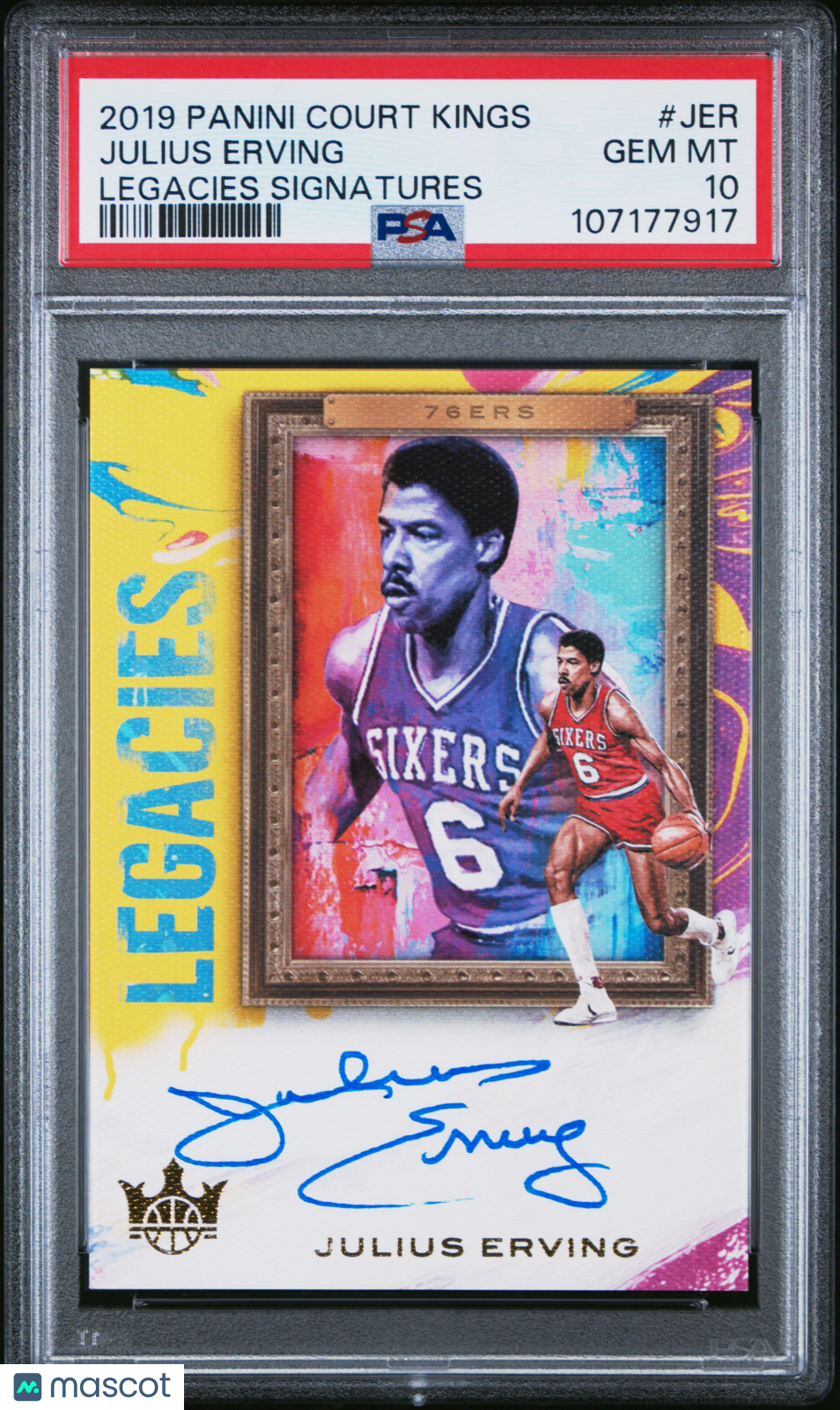 2019 Panini Court Kings Legacies Signatures Julius Erving #JER PSA 10