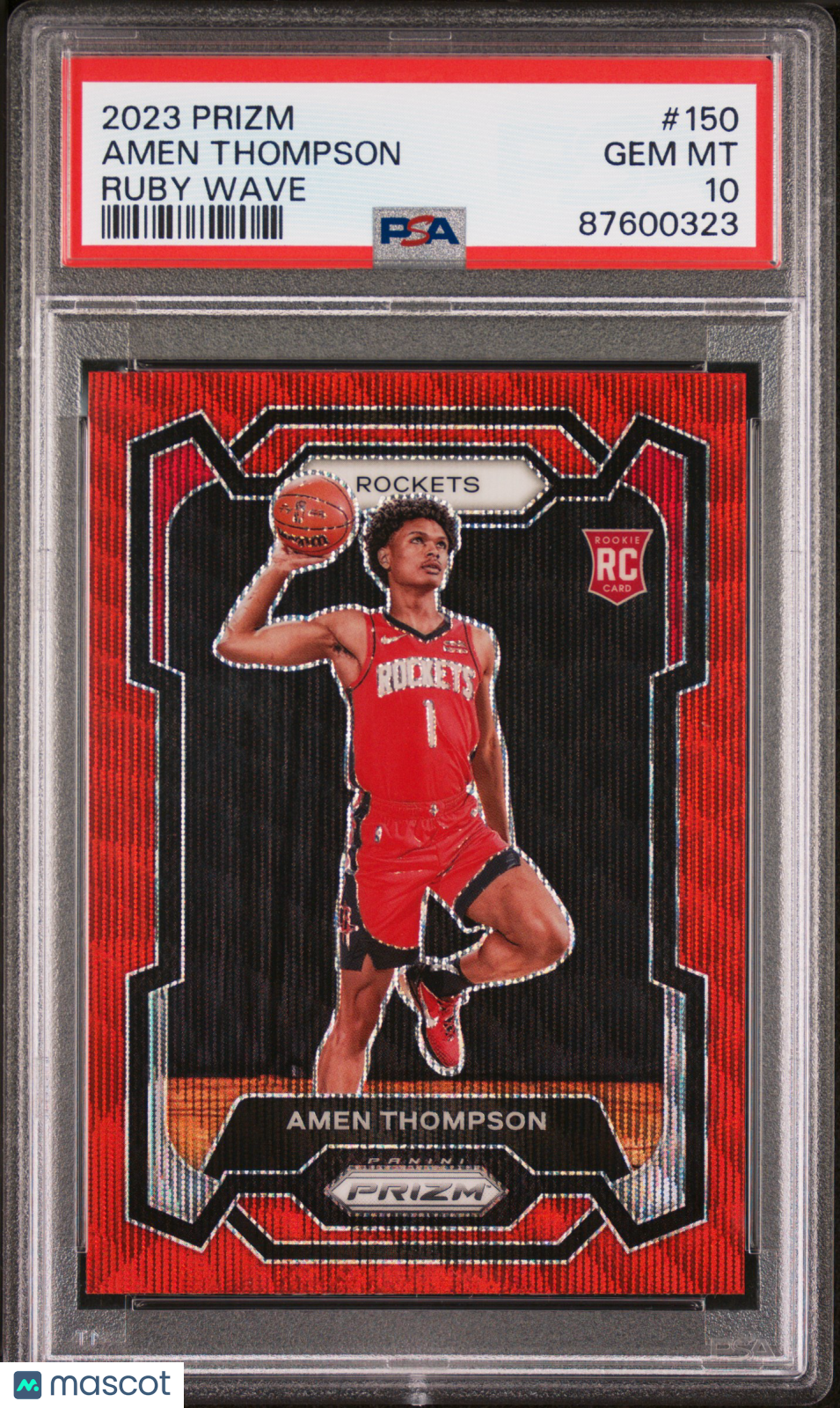 2023 Panini Prizm Amen Thompson #150 Ruby Wave PSA 10