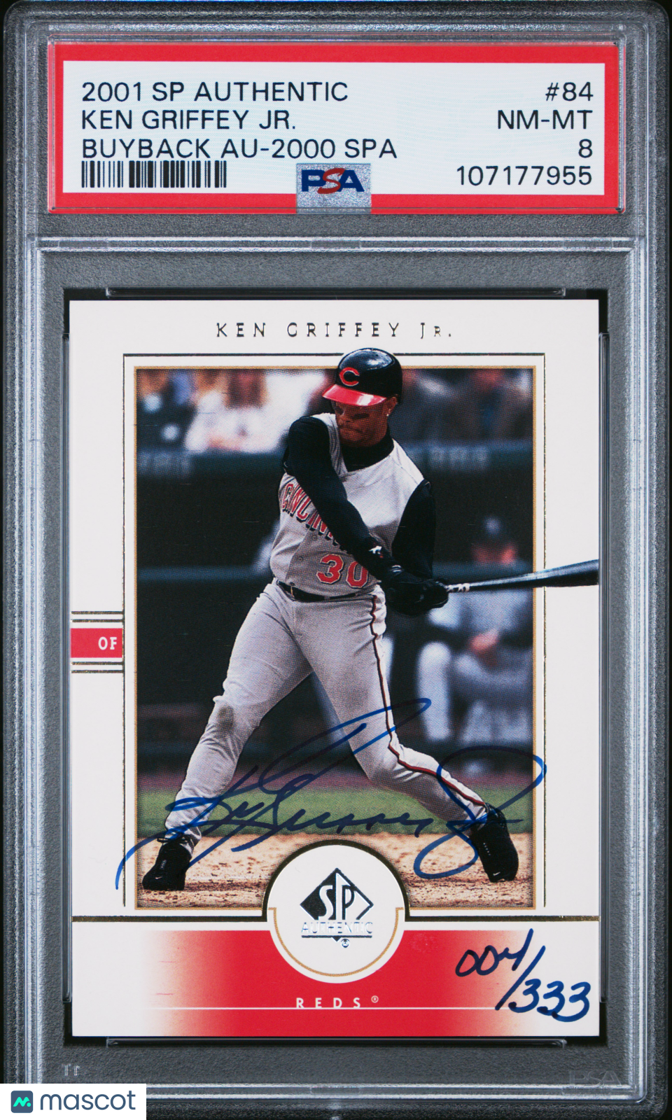 2001 SP Authentic Buybacks Autographs Ken Griffey JR. #84 2000 Spa PSA 8