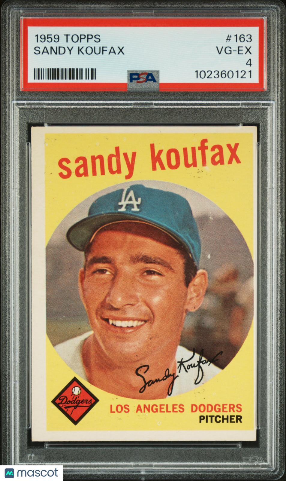 1959 Topps Sandy Koufax #163 PSA 4