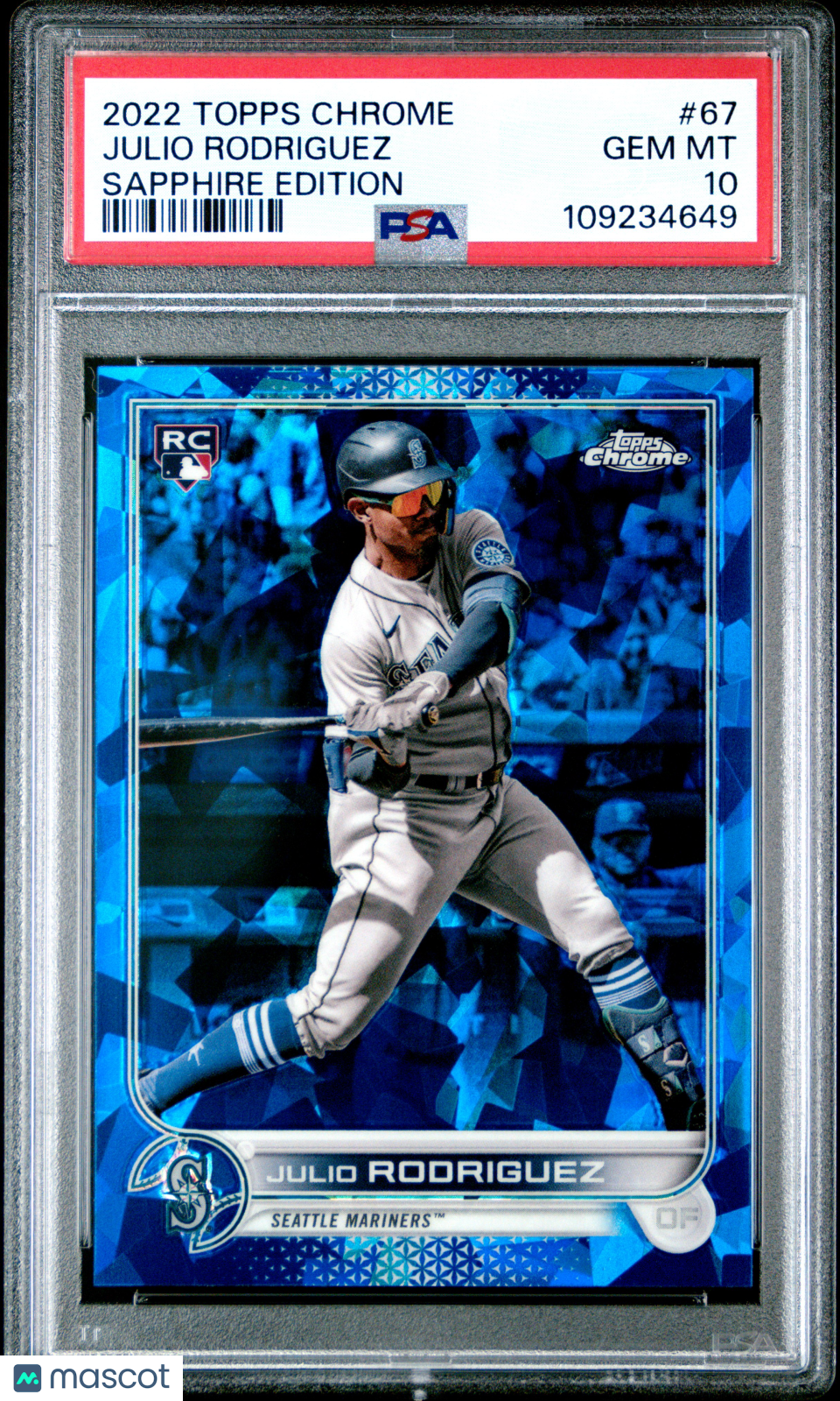 2022 Topps Chrome Sapphire Edition Julio Rodriguez #67 PSA 10
