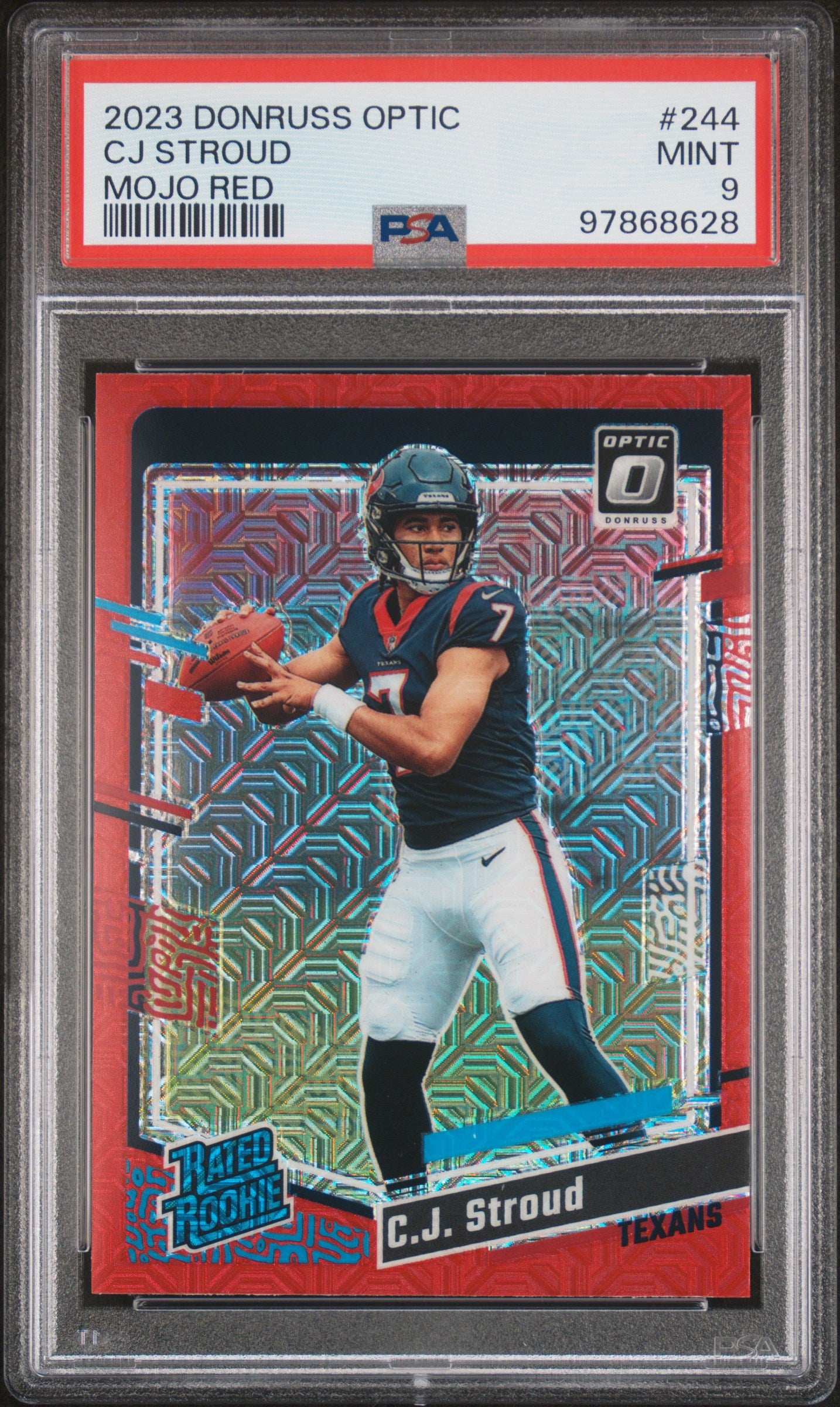2023 Panini Donruss Optic CJ Stroud #244 Mojo Red PSA 9