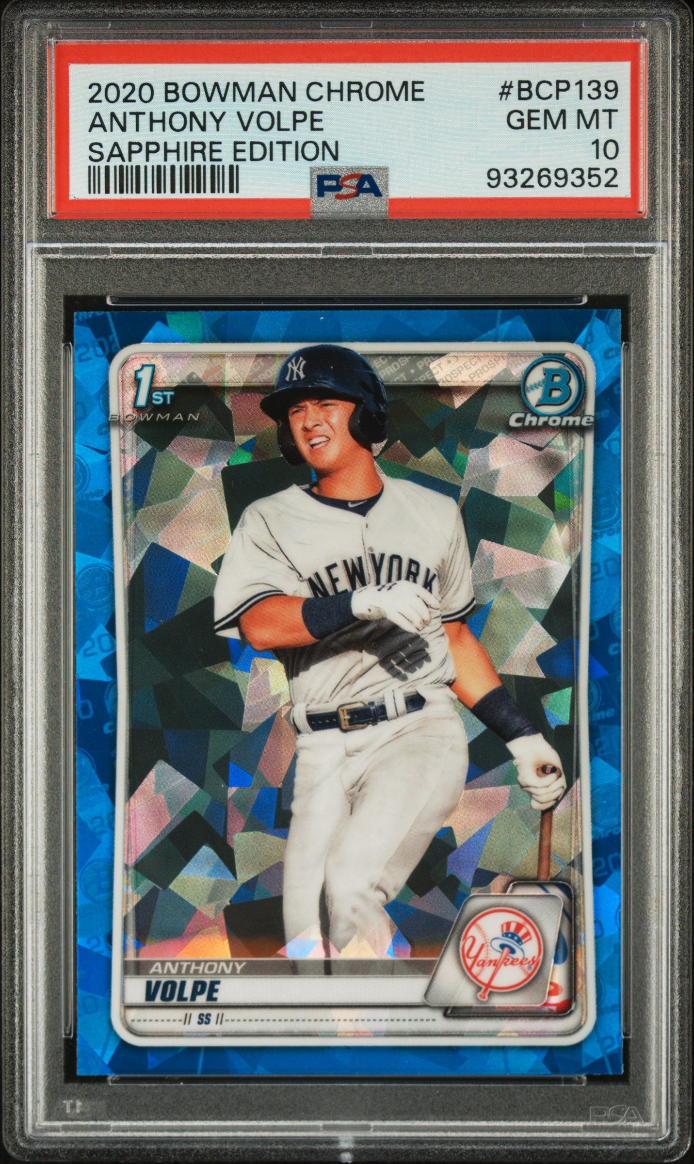 2020 Bowman Chrome Sapphire Edition Anthony Volpe #BCP139 PSA 10