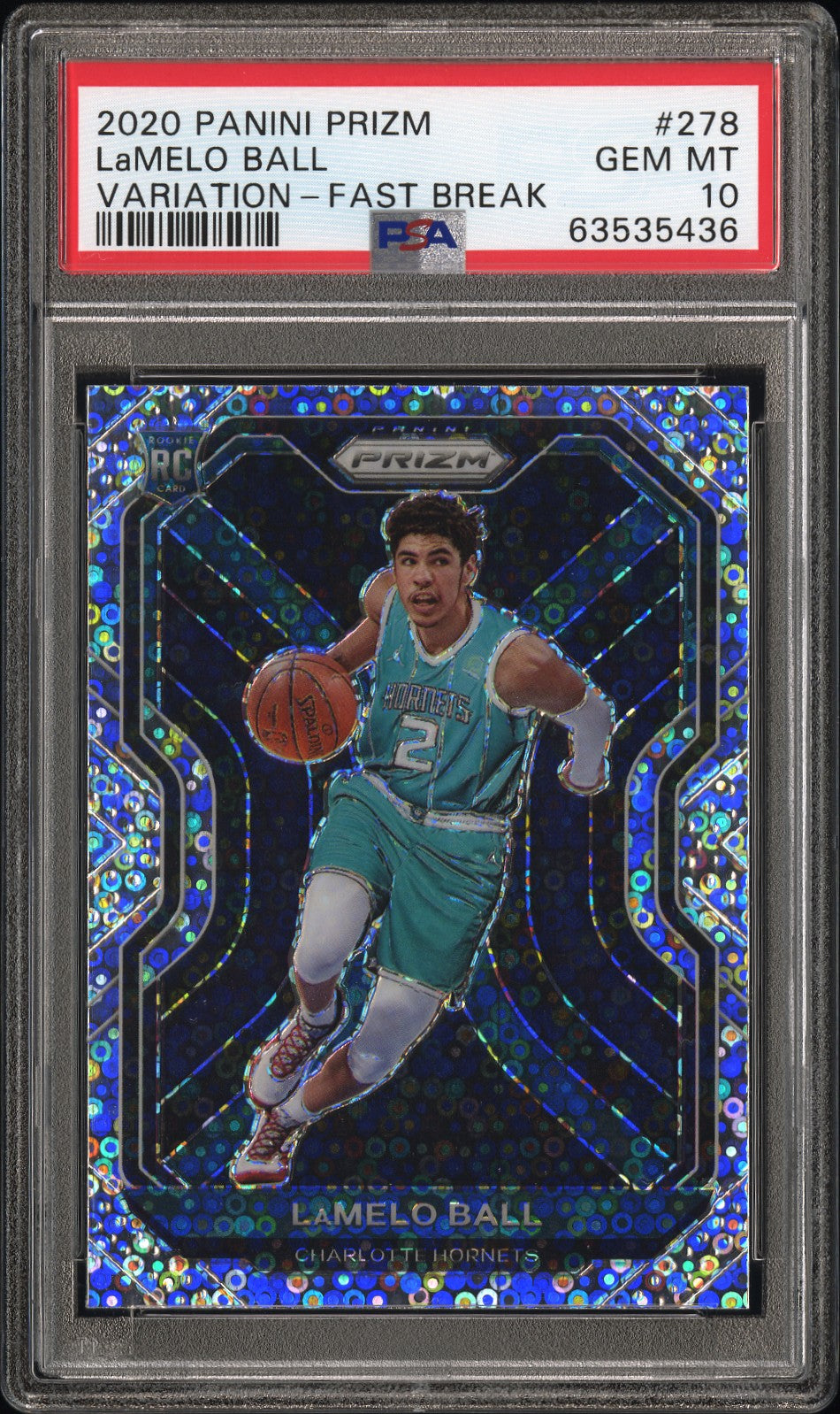 2020 Panini Prizm Lamelo Ball #278 Variation Fast Break PSA 10