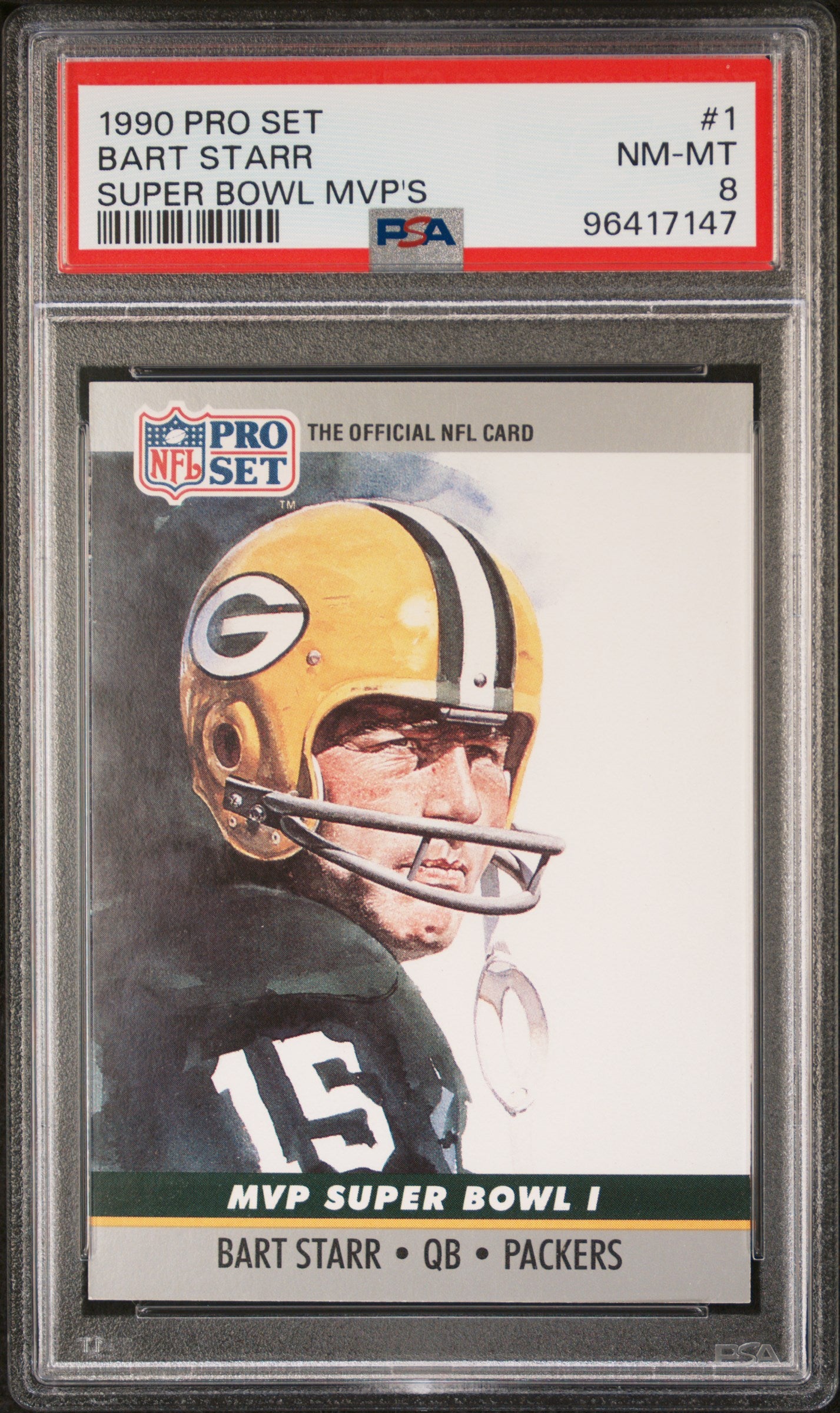 1990 Pro Set Super Bowl Mvp's Bart Starr #1 PSA 8