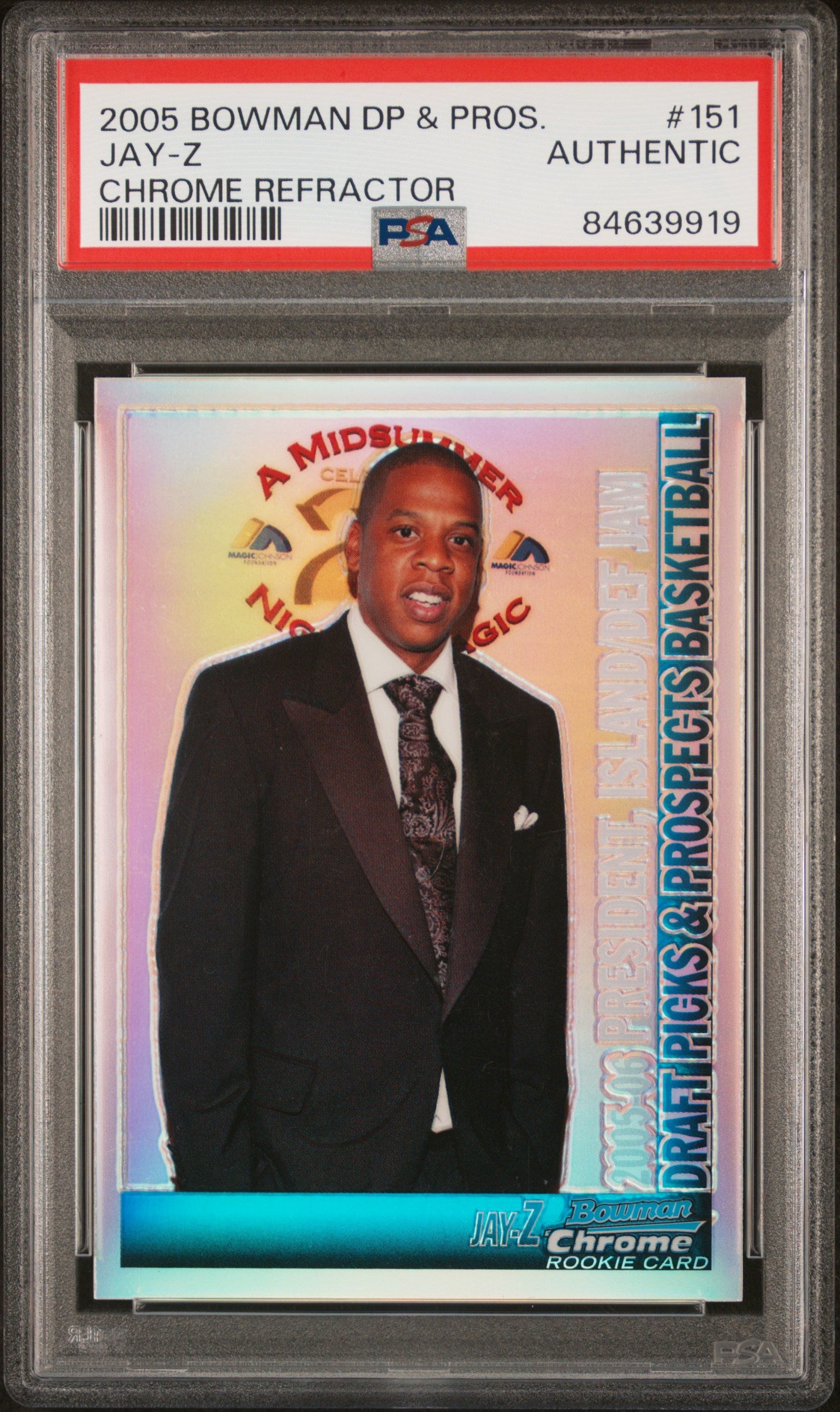 2005 Bowman Draft Picks & Prospects Jay-Z #151 PSA A