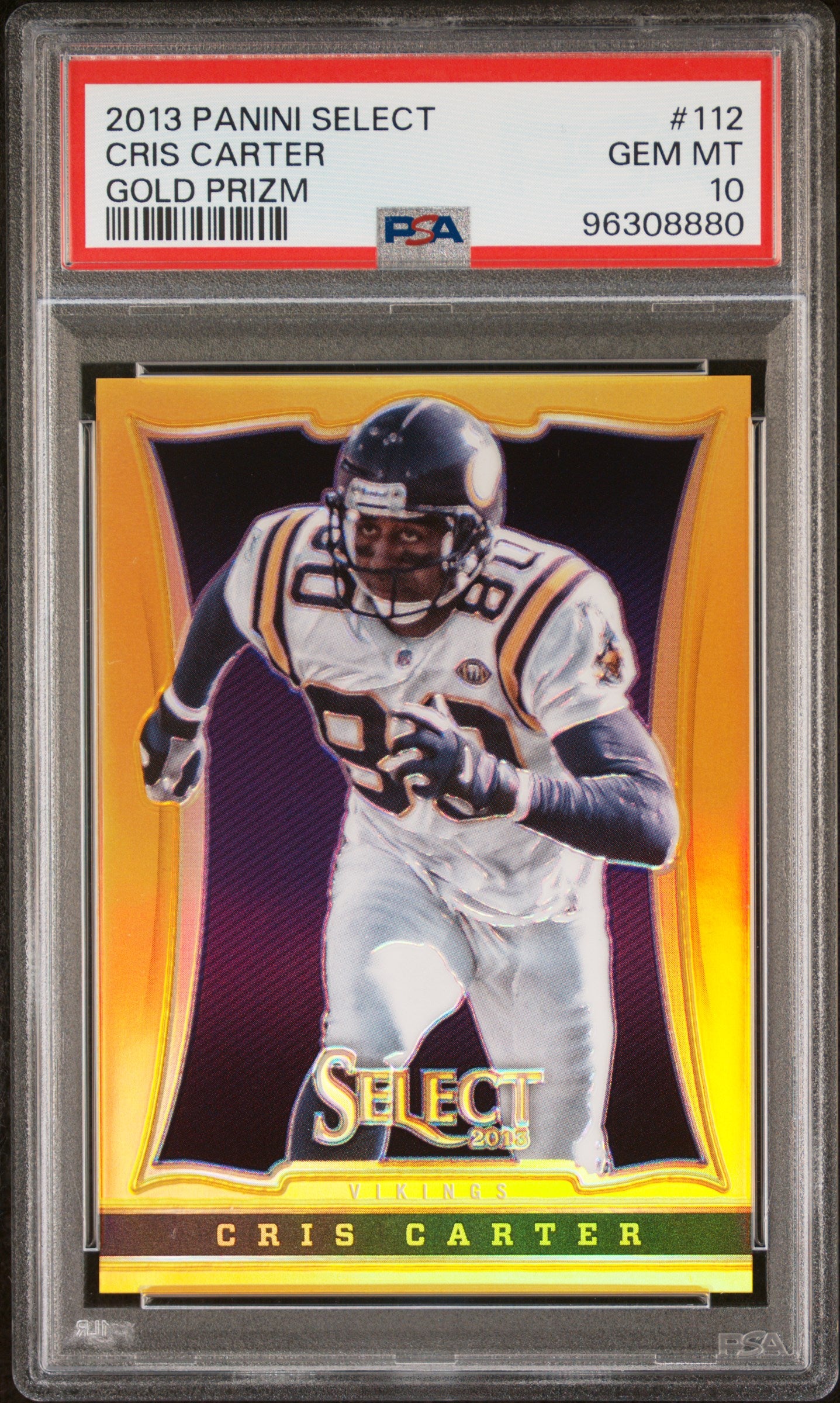 2013 Panini Select Cris Carter #112 Gold Prizm PSA 10