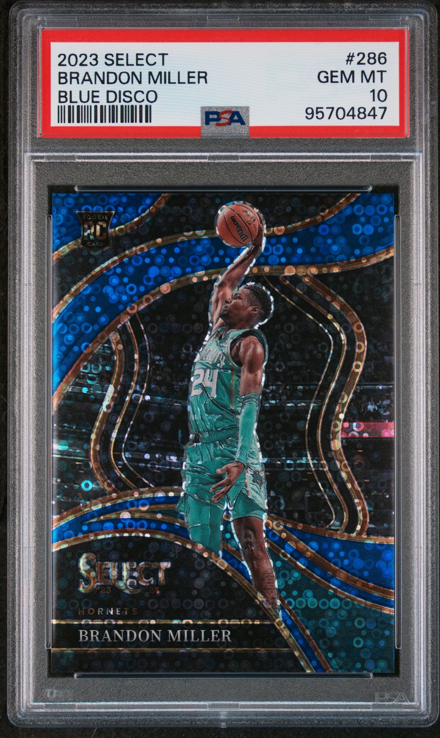 2023 Panini Select Brandon Miller #286 Blue Disco PSA 10