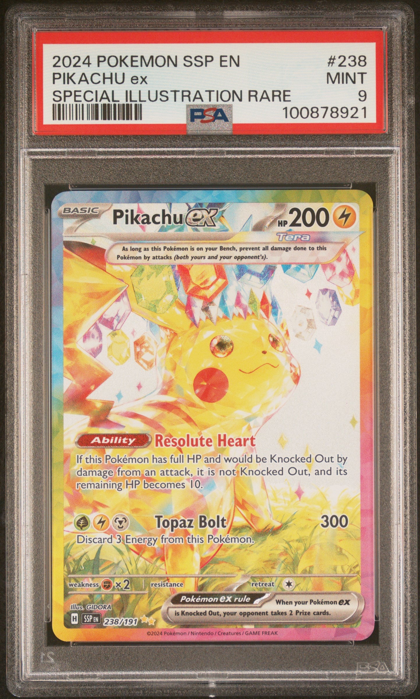 PokéMon TCG Pikachu EX #238 Special Illustration Rare PSA 9