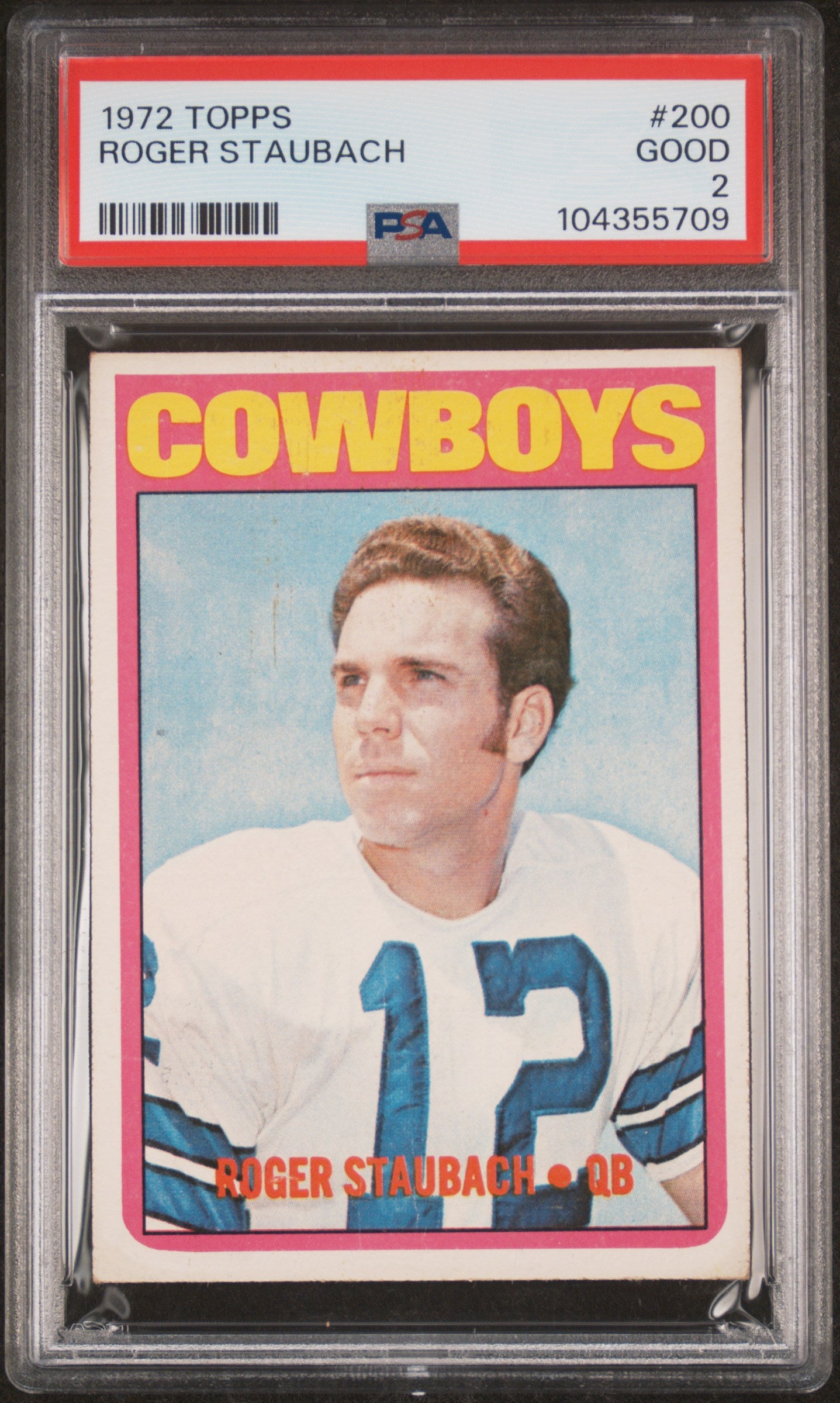 1972 Topps Roger Staubach #200 PSA 2