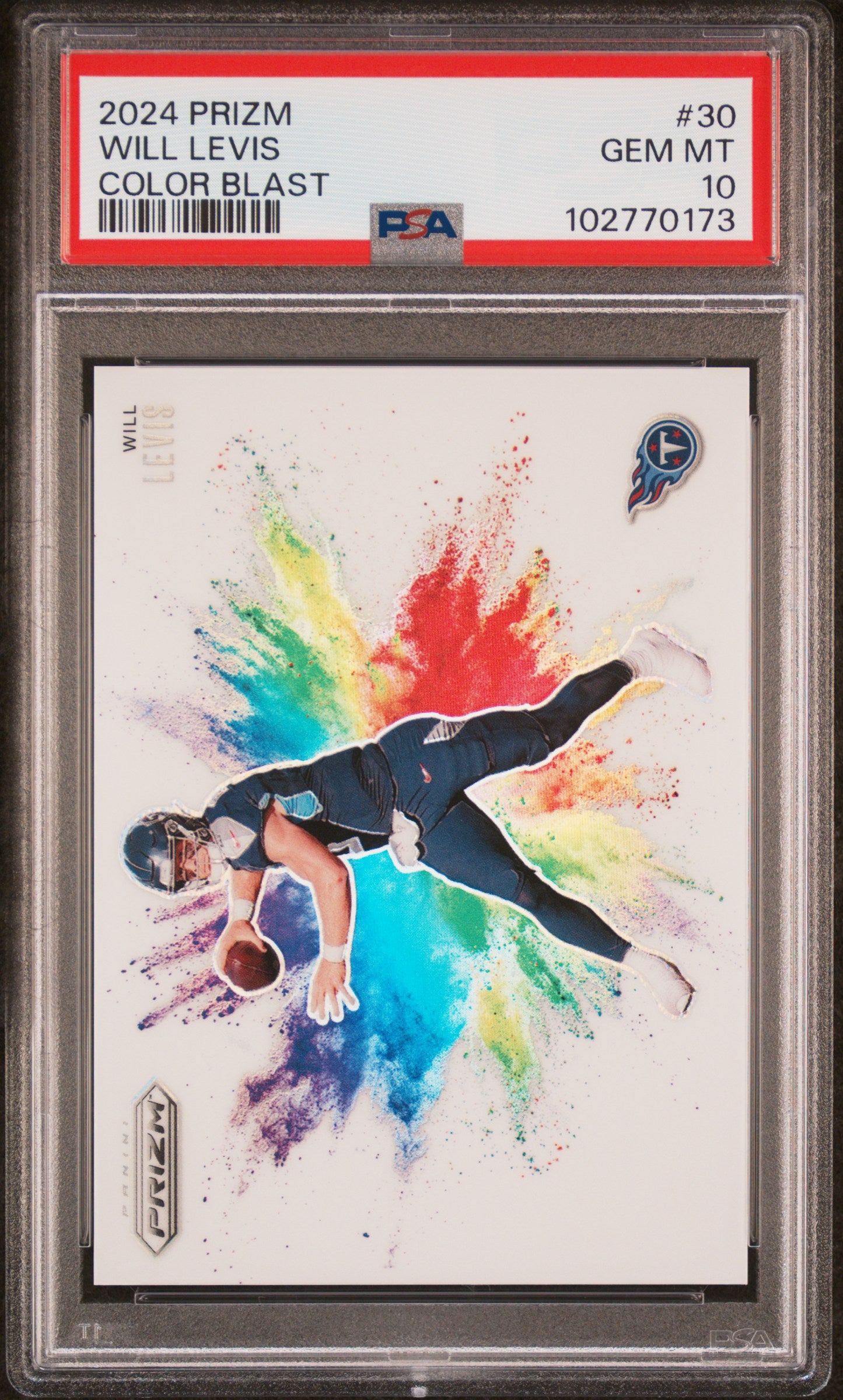 2024 Panini Prizm Color Blast Will Levis #30 PSA 10