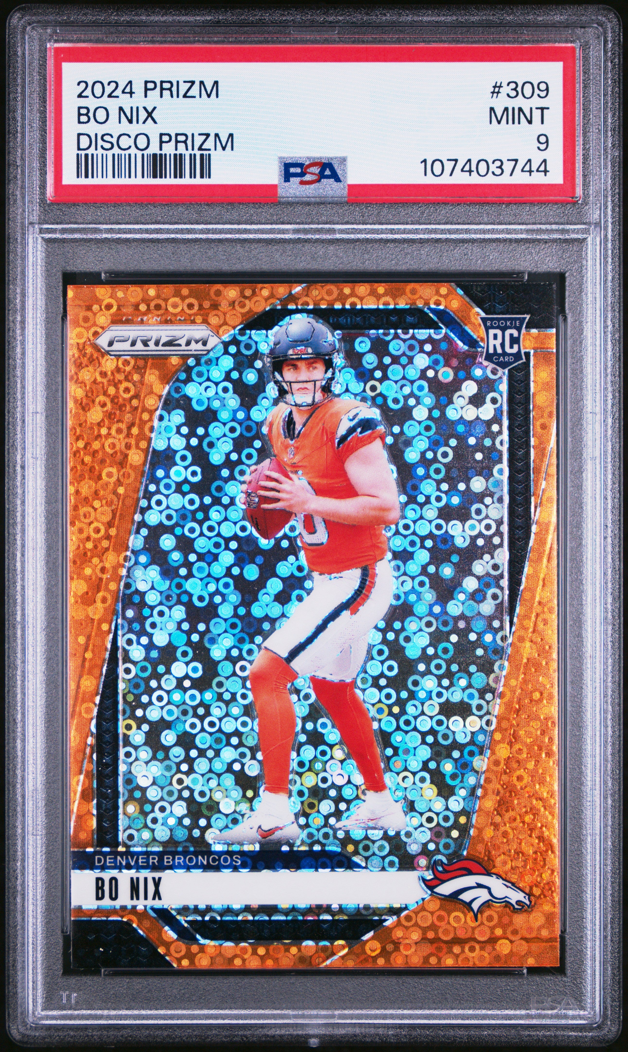 2024 Panini Prizm Bo Nix #309 Disco PSA 9