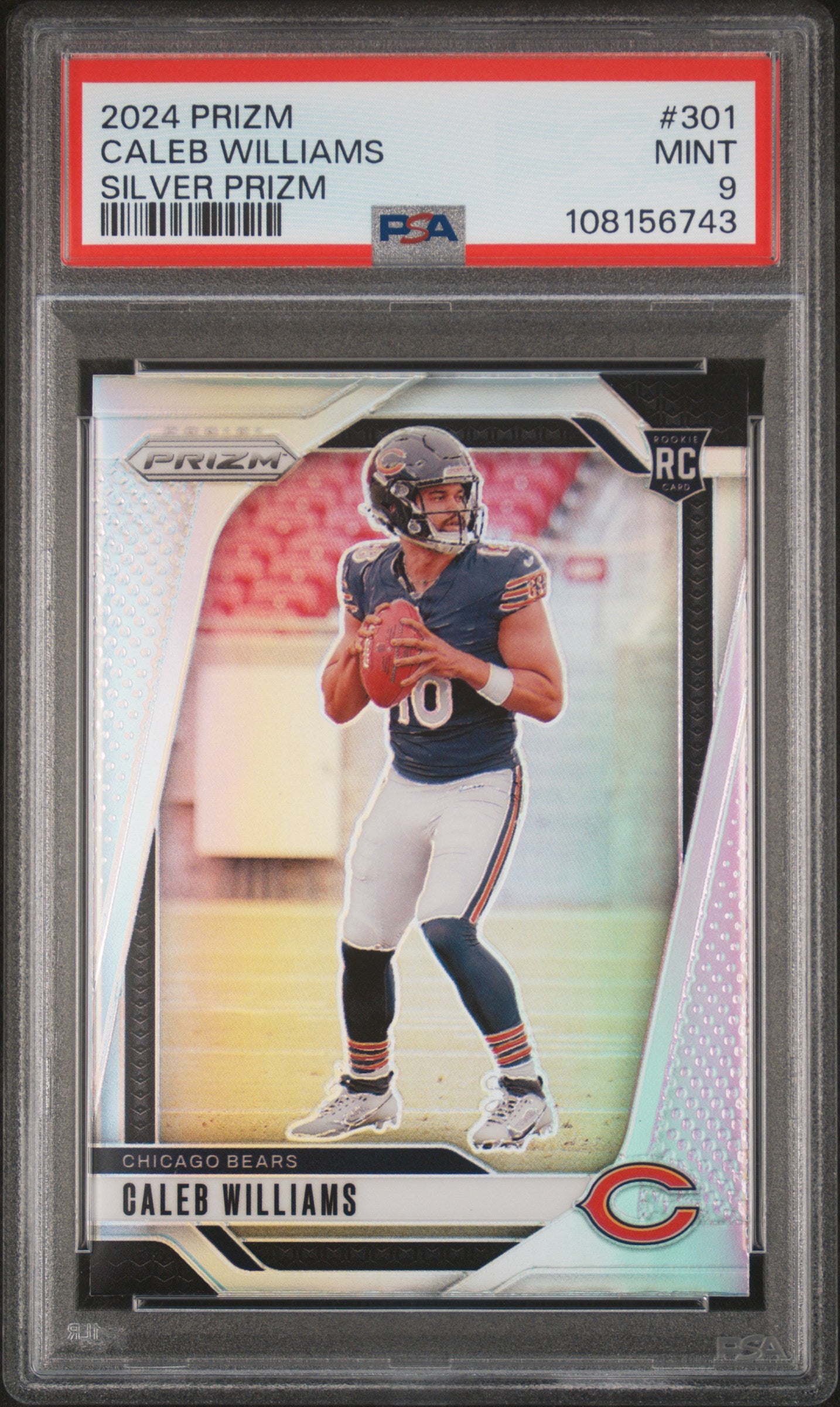 2024 Panini Prizm Caleb Williams #301 Silver PSA 9