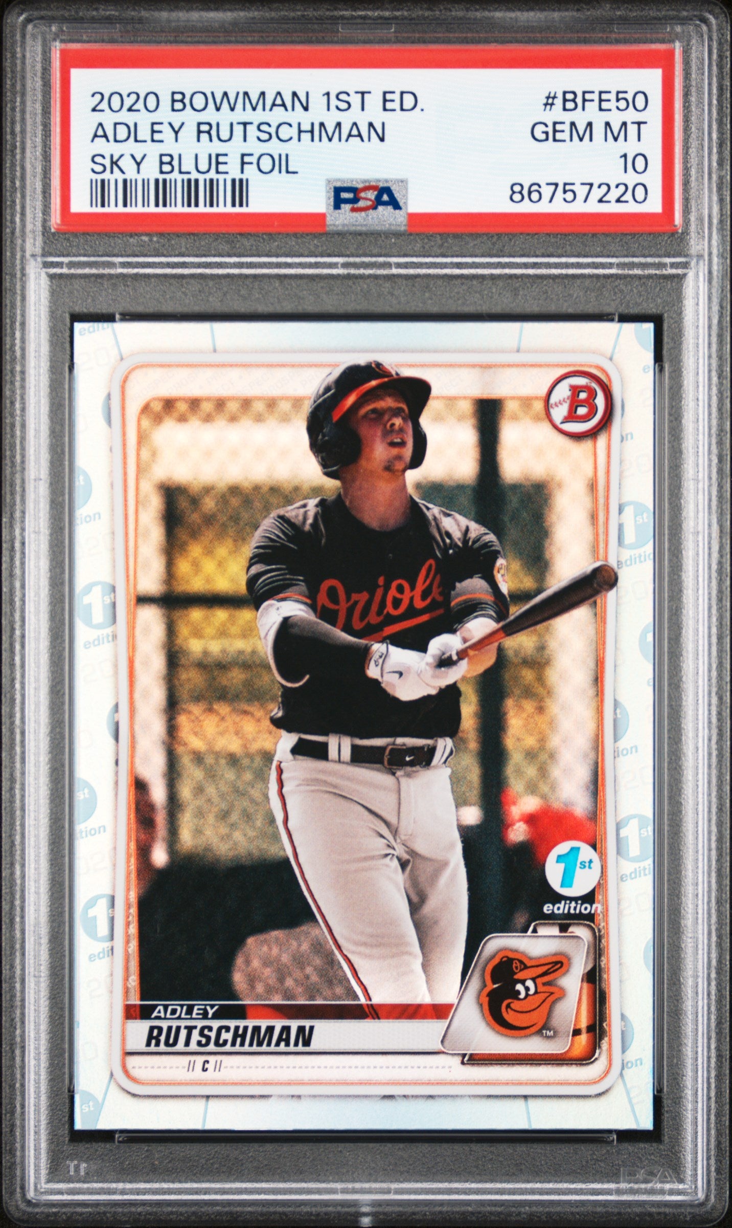 2020 Bowman 1ST Edition Adley Rutschman #BFE50 PSA 10