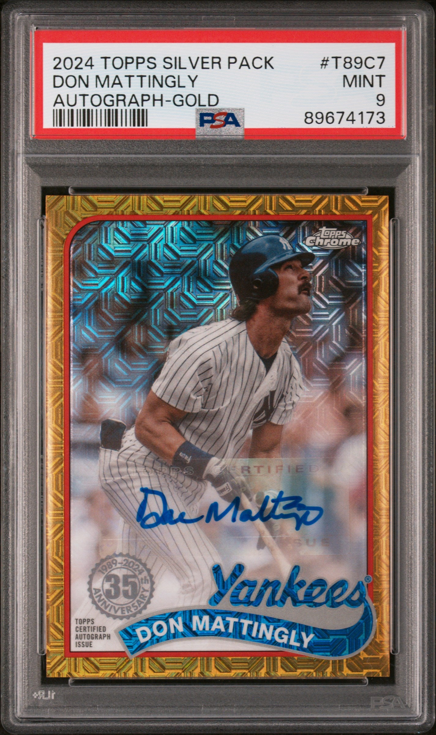 2024 Topps Silver Pack 1989 Chrome Promo Don Mattingly #T89C7 PSA 9