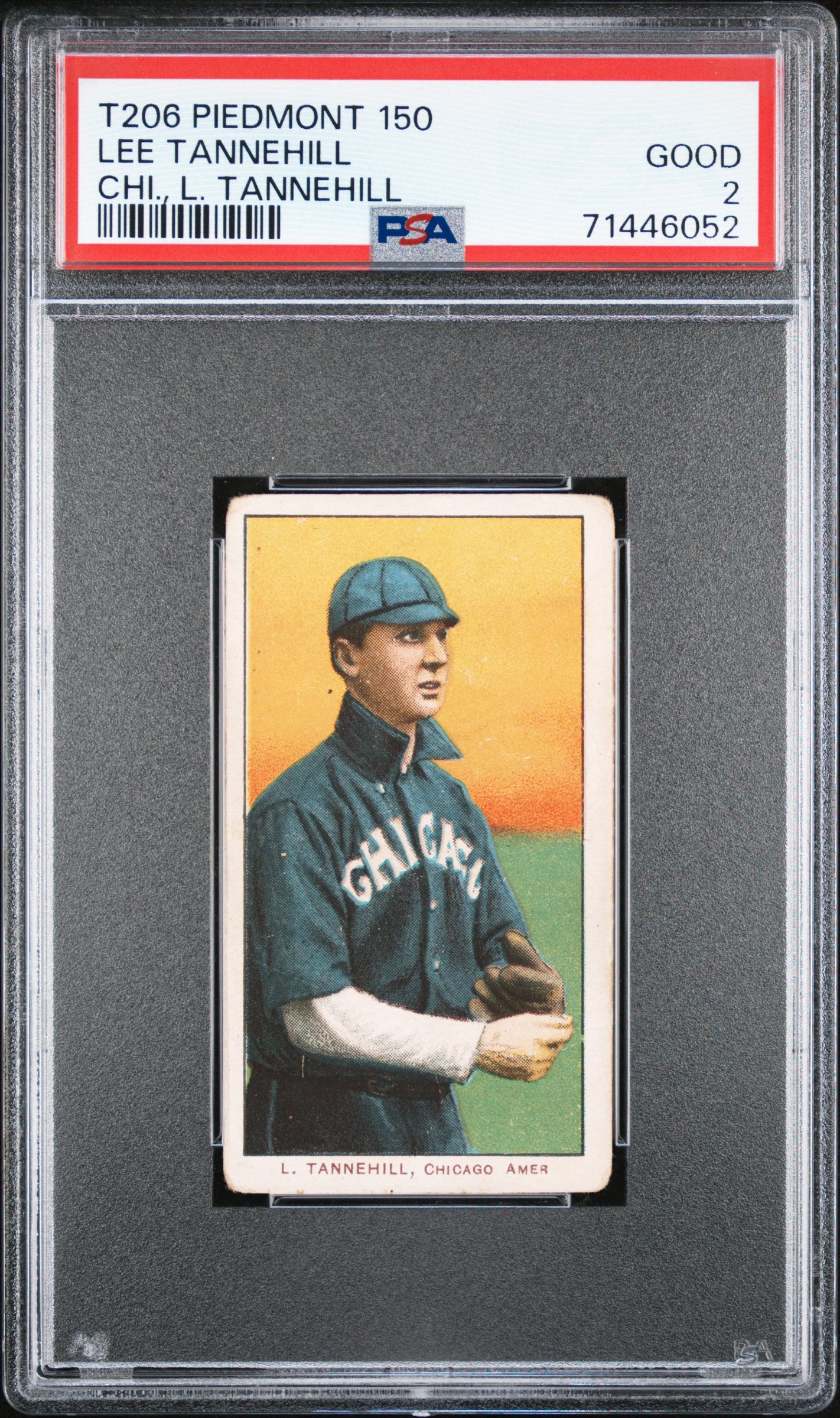 1909-11 T206 Piedmont 150 Lee Tannehill PSA 2