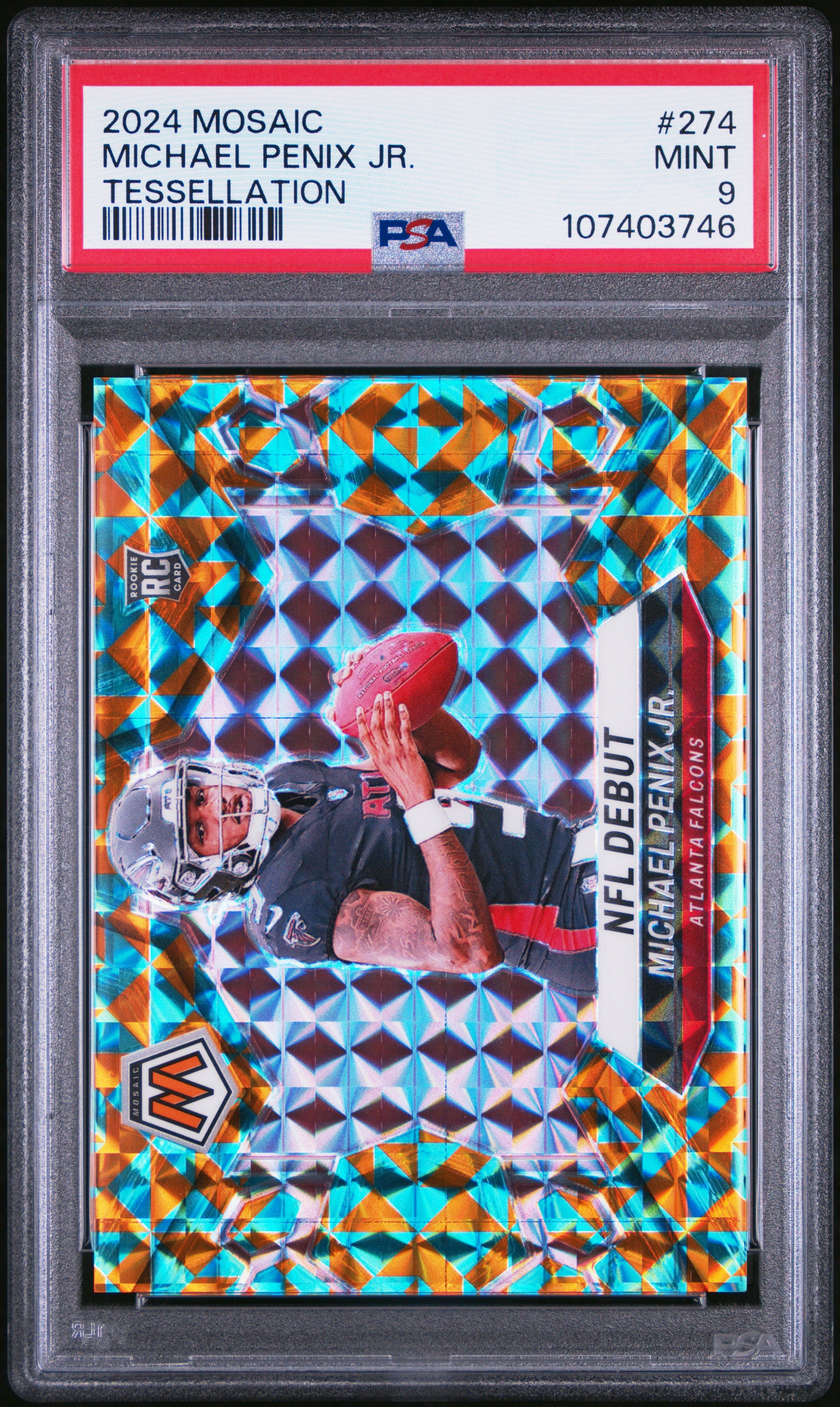 2024 Panini Mosaic Michael Penix JR. #274 Tessellation PSA 9