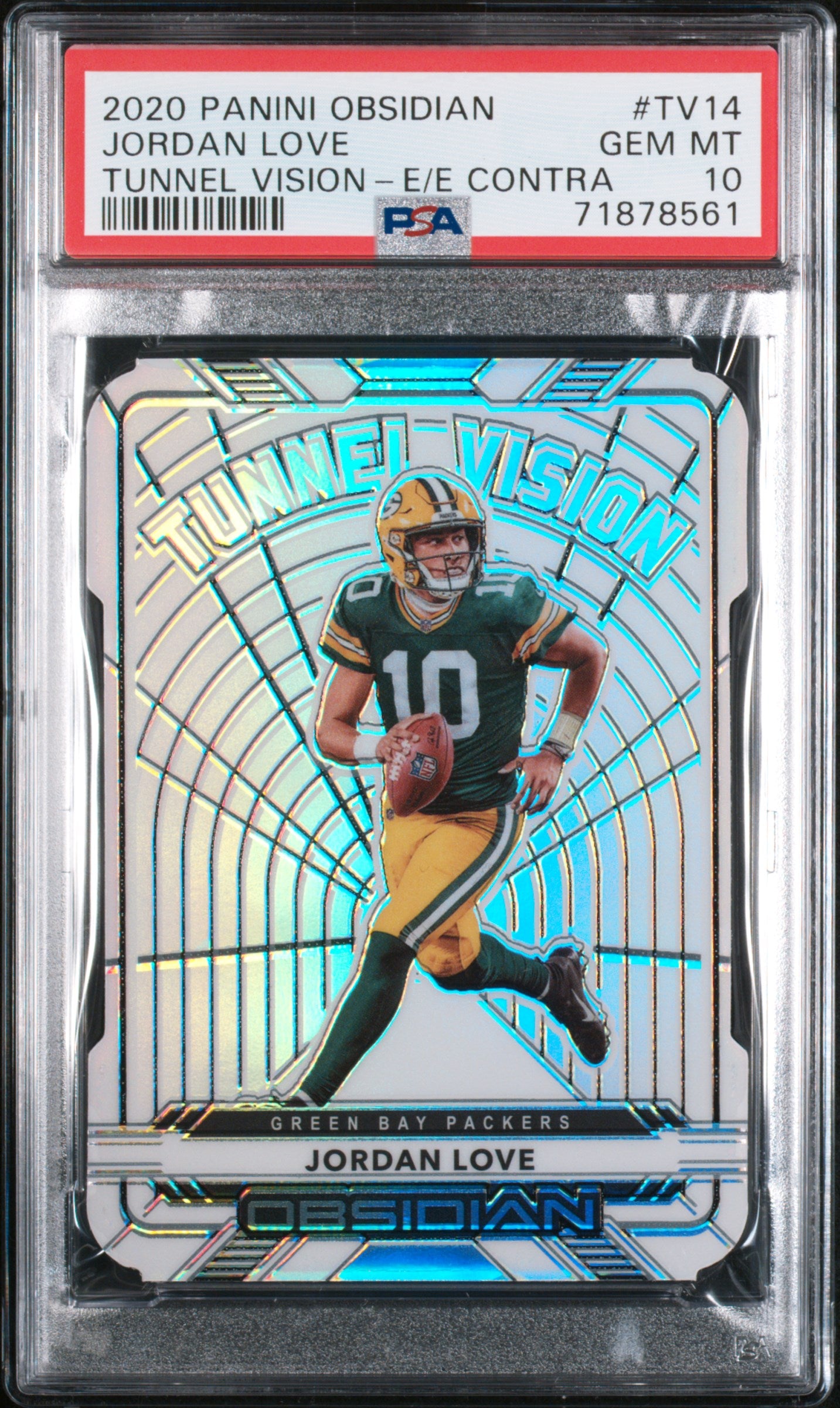 2020 Panini Obsidian Tunnel Vision Jordan Love #TV14 Contra PSA 10