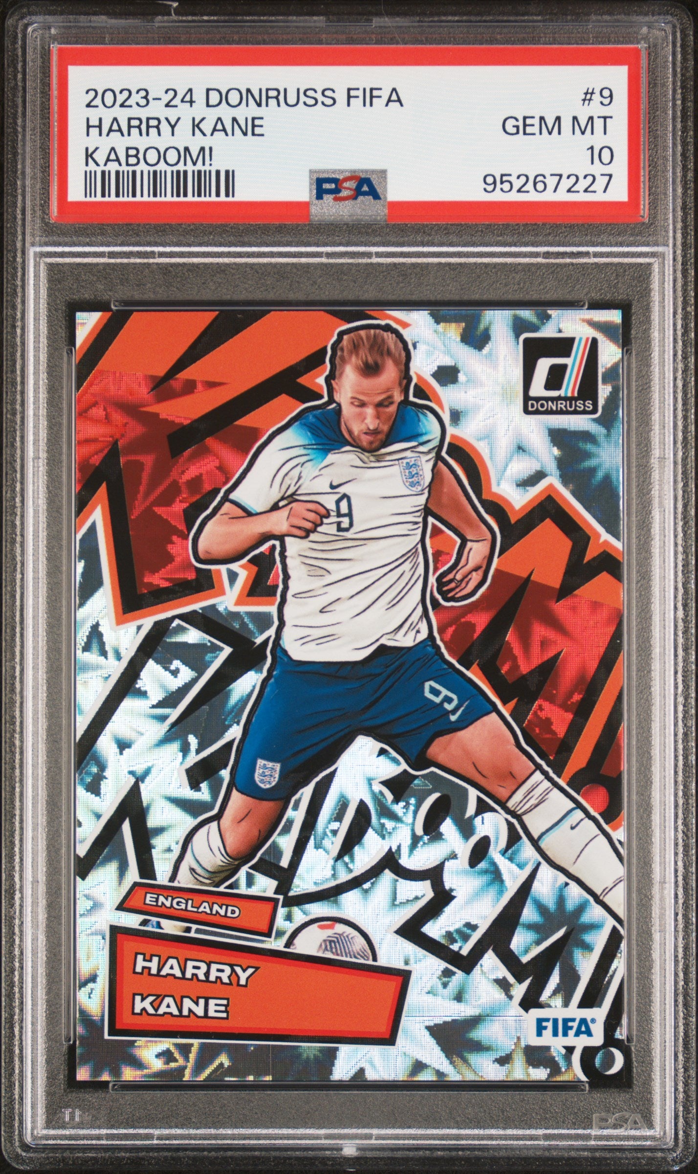 2023-24 Panini Donruss FIFA Kaboom! Harry Kane #9 PSA 10