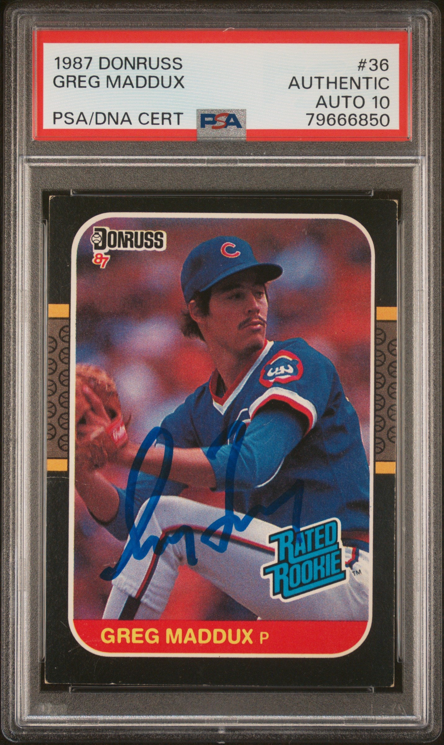 1987 Donruss Greg Maddux #36 PSA A