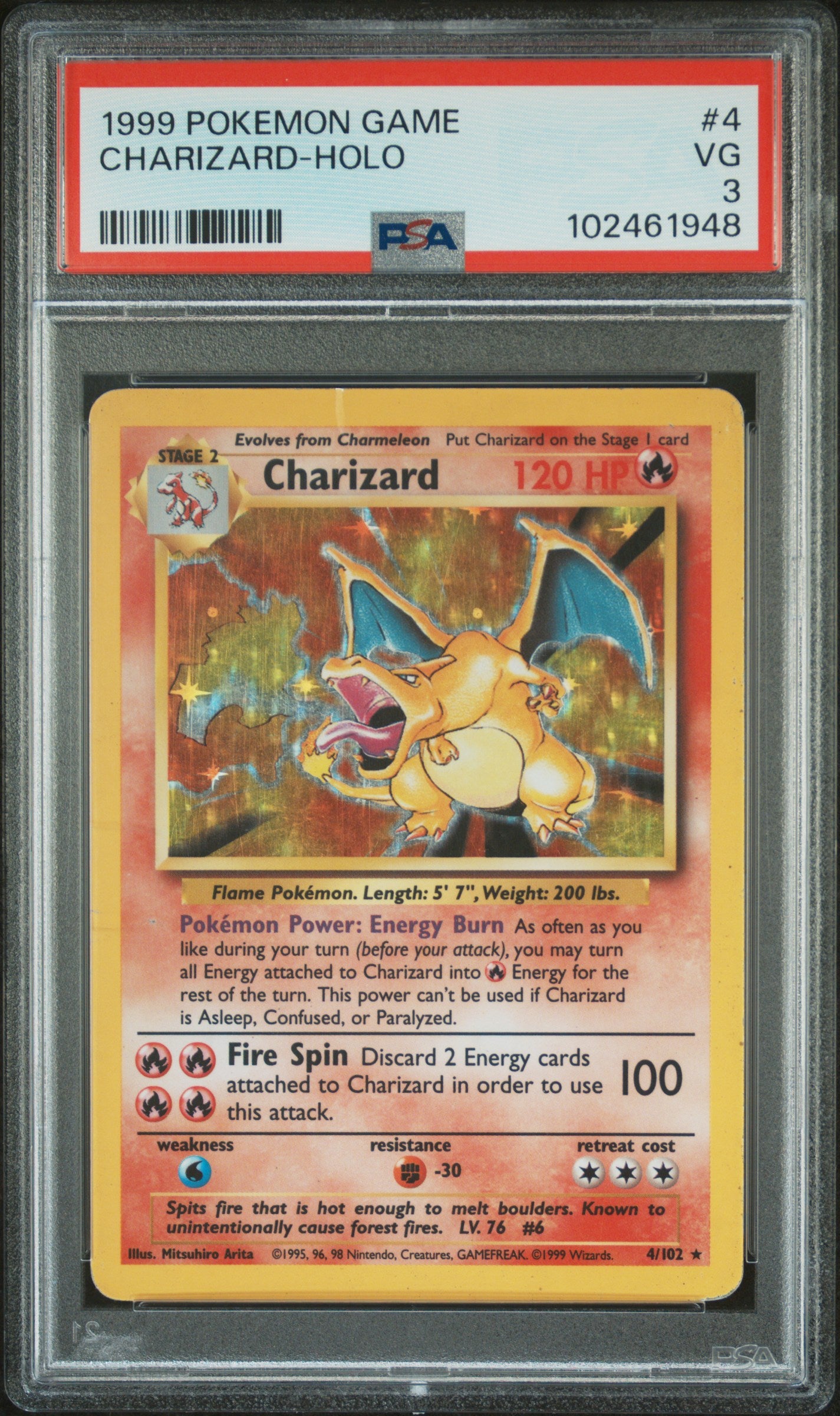 Pokemon TCG Charizard #4 PSA 3