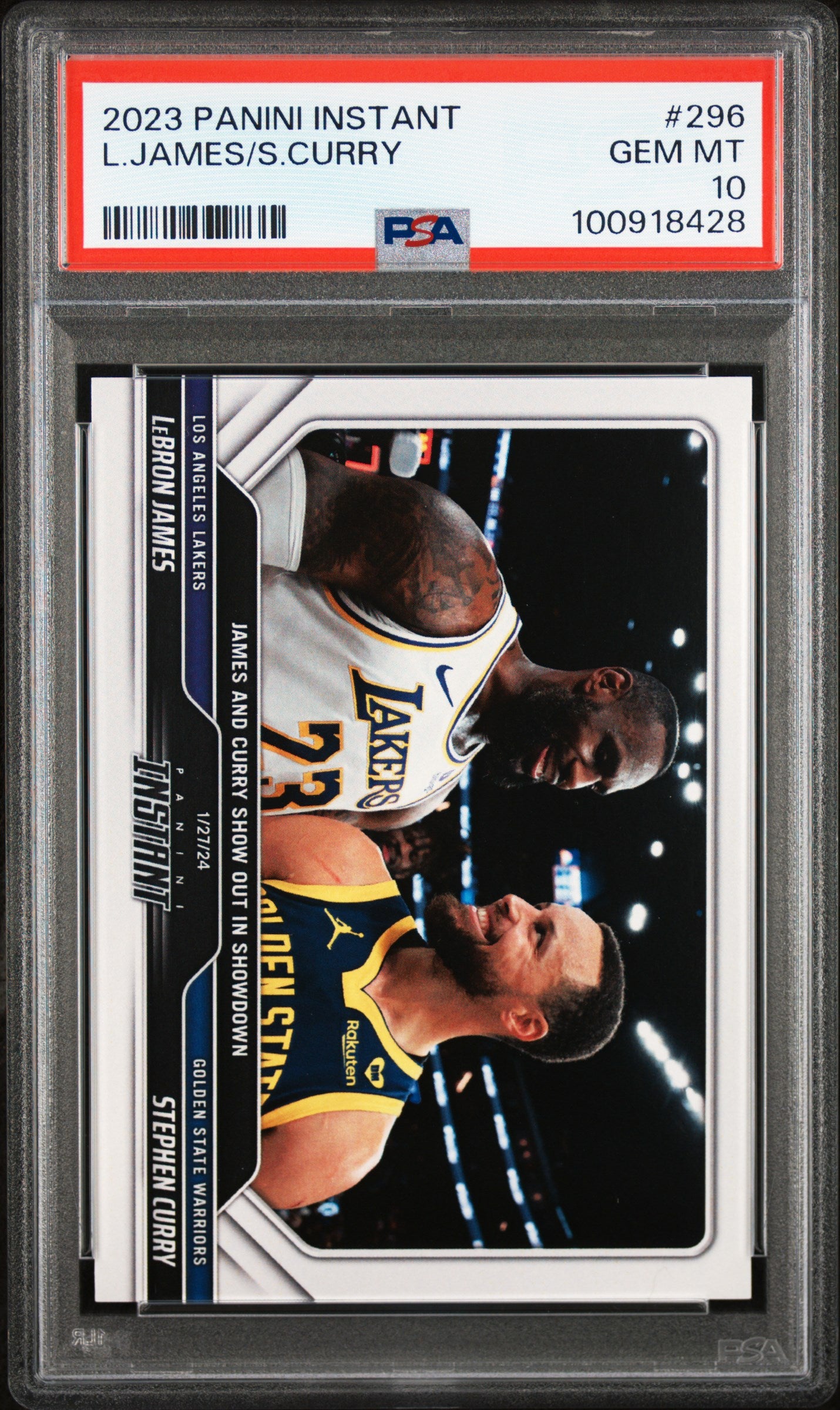 2023 Panini Instant S. Curry L. James #296 PSA 10