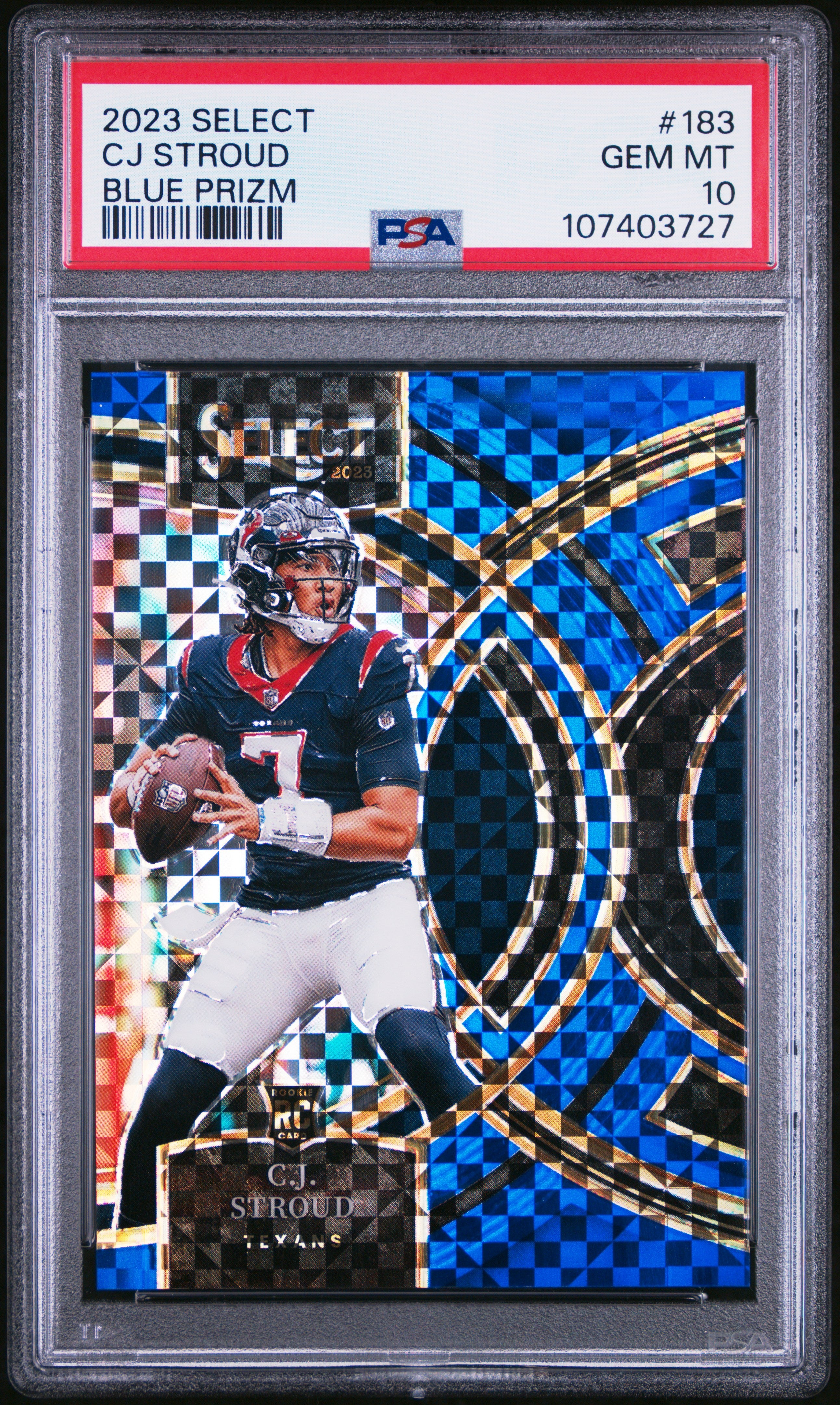 2023 Panini Select CJ Stroud #183 Blue Prizm PSA 10