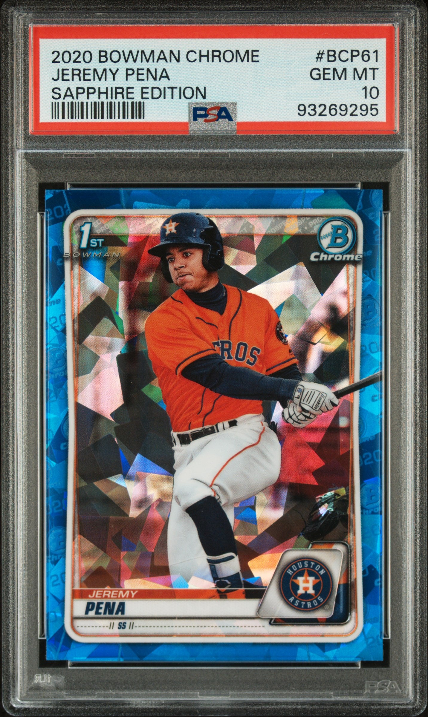 2020 Bowman Chrome Sapphire Edition Jeremy Pena #BCP61 PSA 10